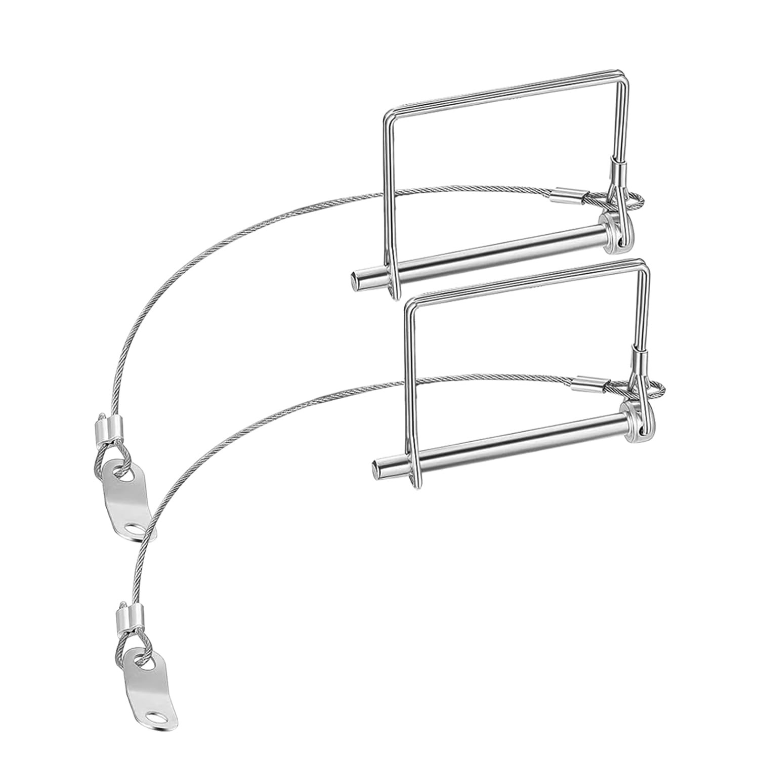 2 Pack 1/4&Prime;x4&Prime; Trailer Coupler Pin with Anti-Loss Cable, Square Wire Lock Pin fo
