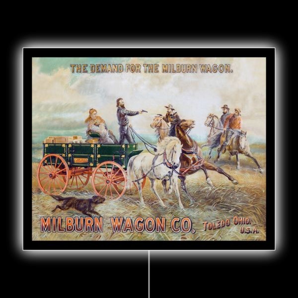 Milburn Wagon Co. of Toledo, OhiO NEW LED Hanging Lighted Sign: 18×23&Prime;