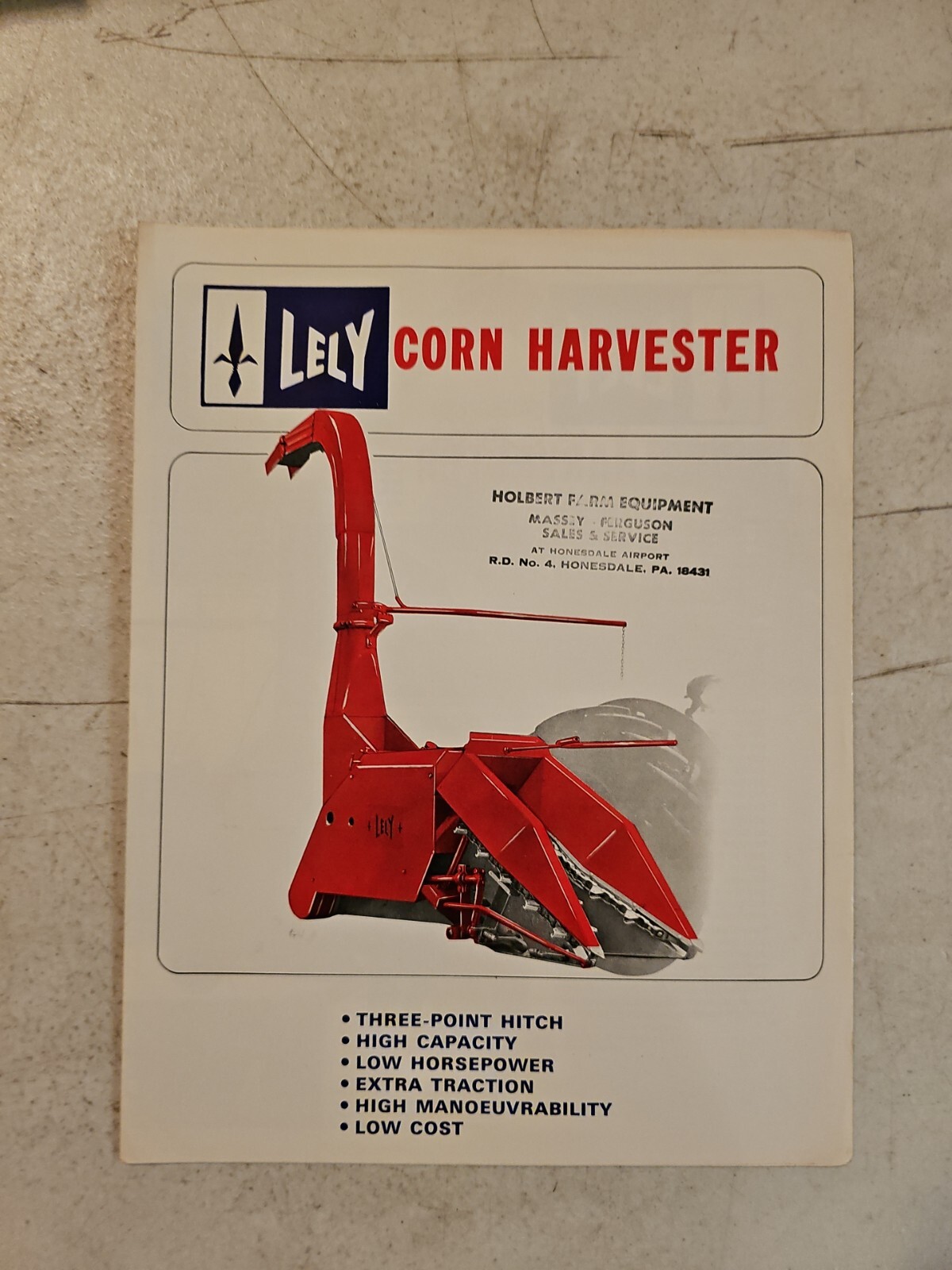 Vintage Lely Corn Harvester Dealer Sales Brochure