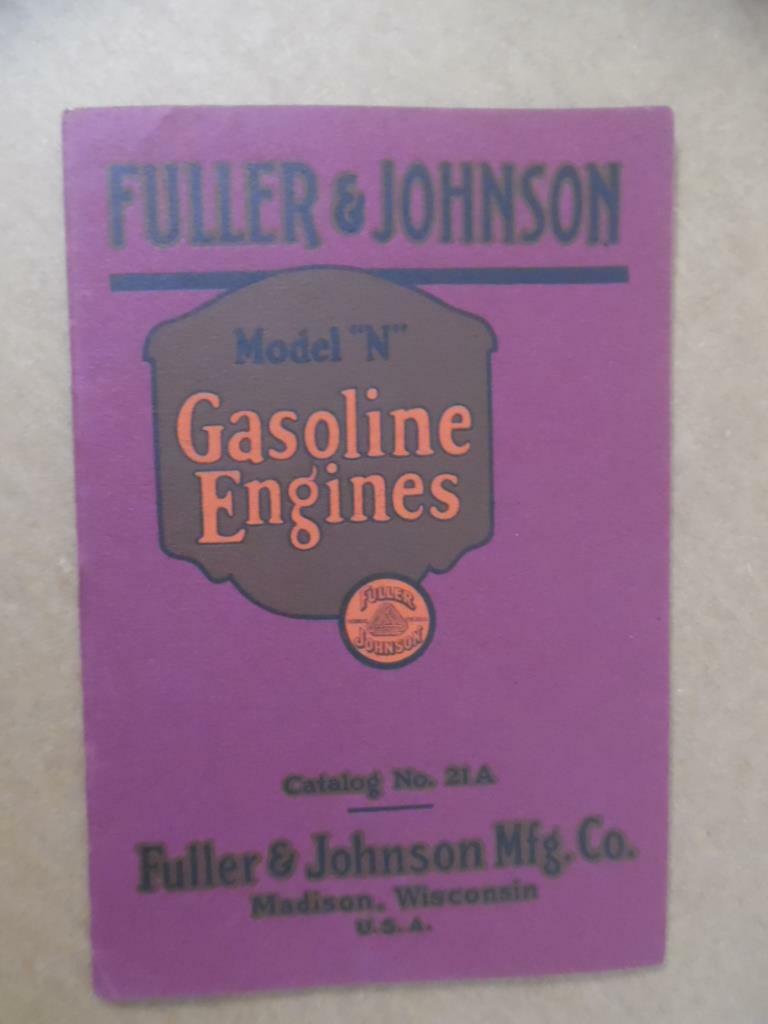 1920 Fuller & Johnson Model N Gasoline Engine Catalog Madison Wisconsin Antique