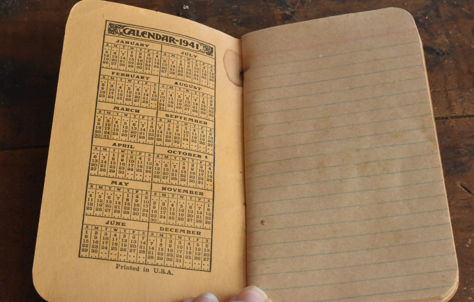 Vintage Armours Big Crop Fertilizers 1941 Pocket Calender Notebook Memo Book