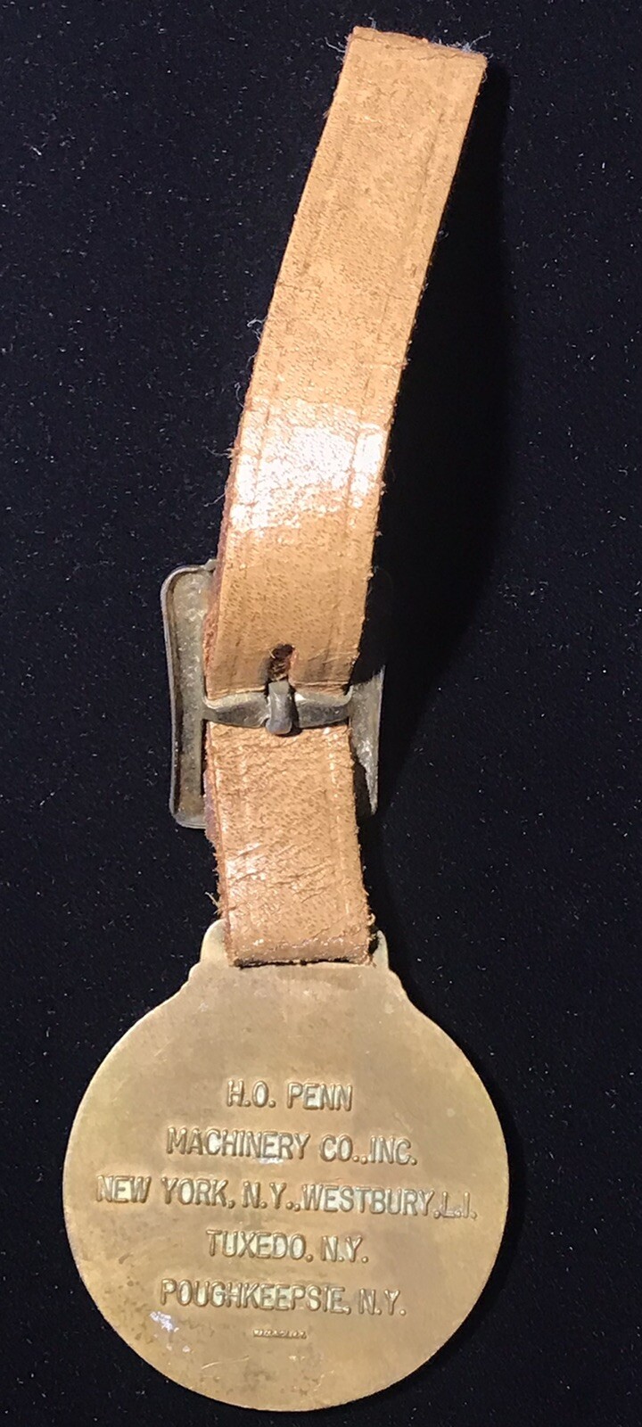 Bucyrus Erie Brass Key-Fob, Round, HO Penn NY Watch Fob, Key chain Vintage Farm