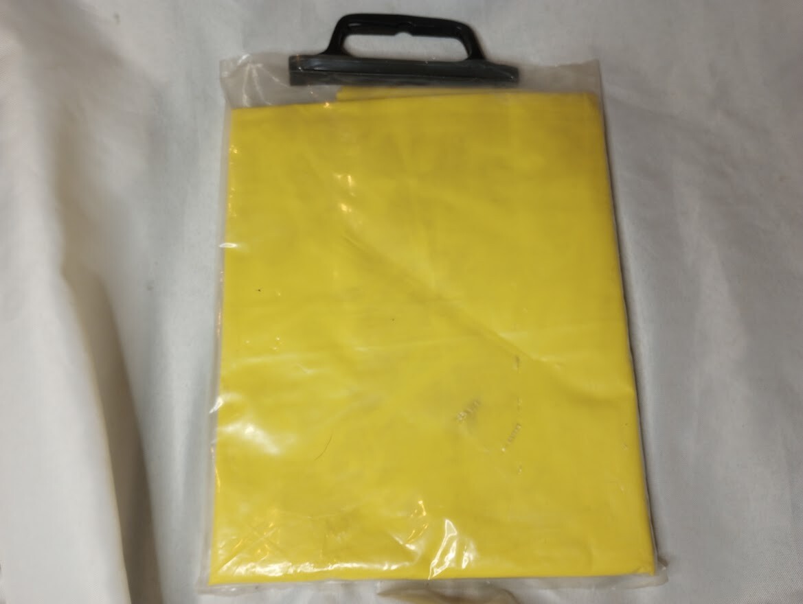 —NOS vintage “Champions Choice” salt advertising vinyl rain poncho livestock