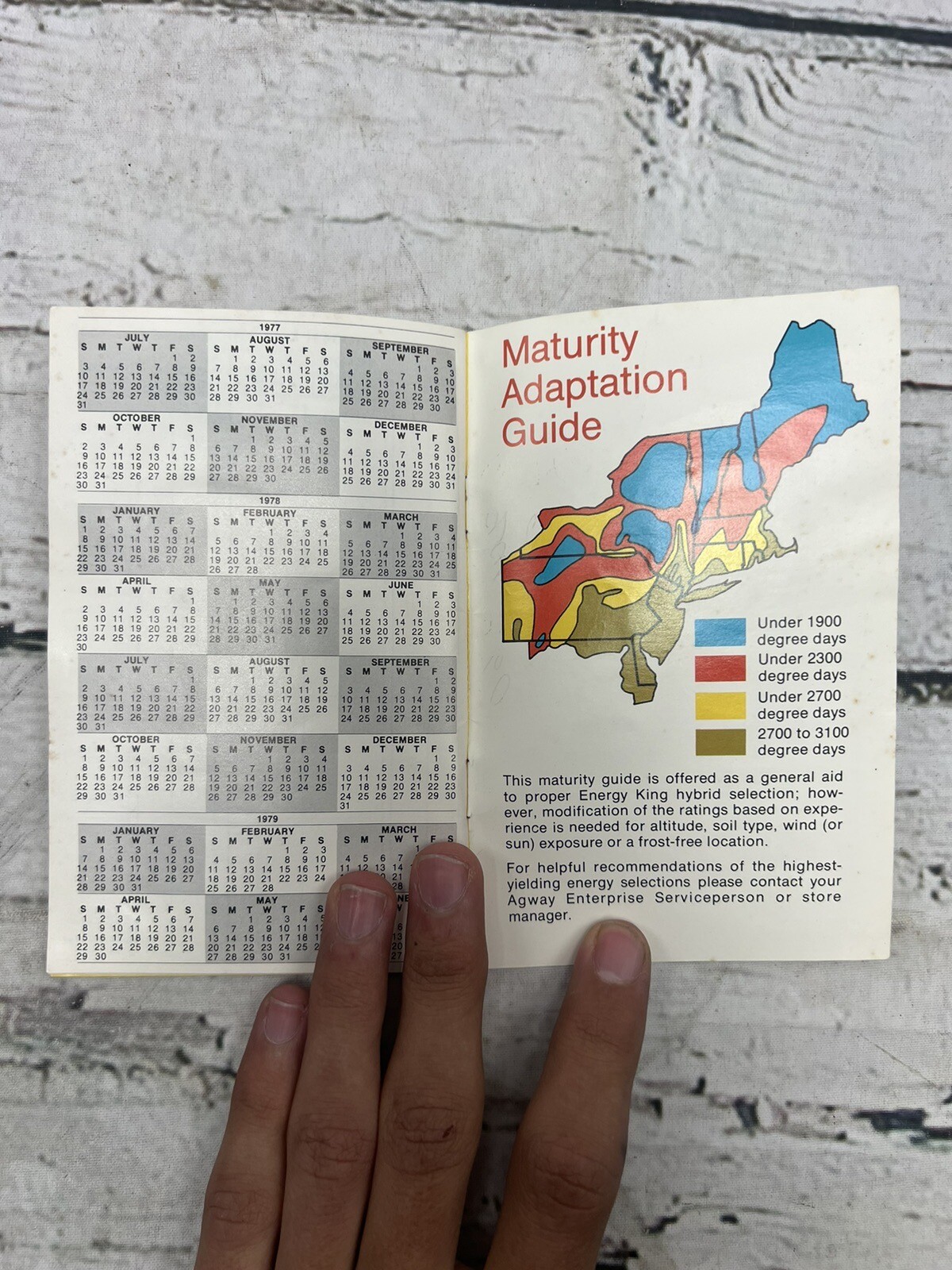VTG 1978 Agway Hybrids « The Energy Kings » Mini Pocket Book Calendar Farm Guide