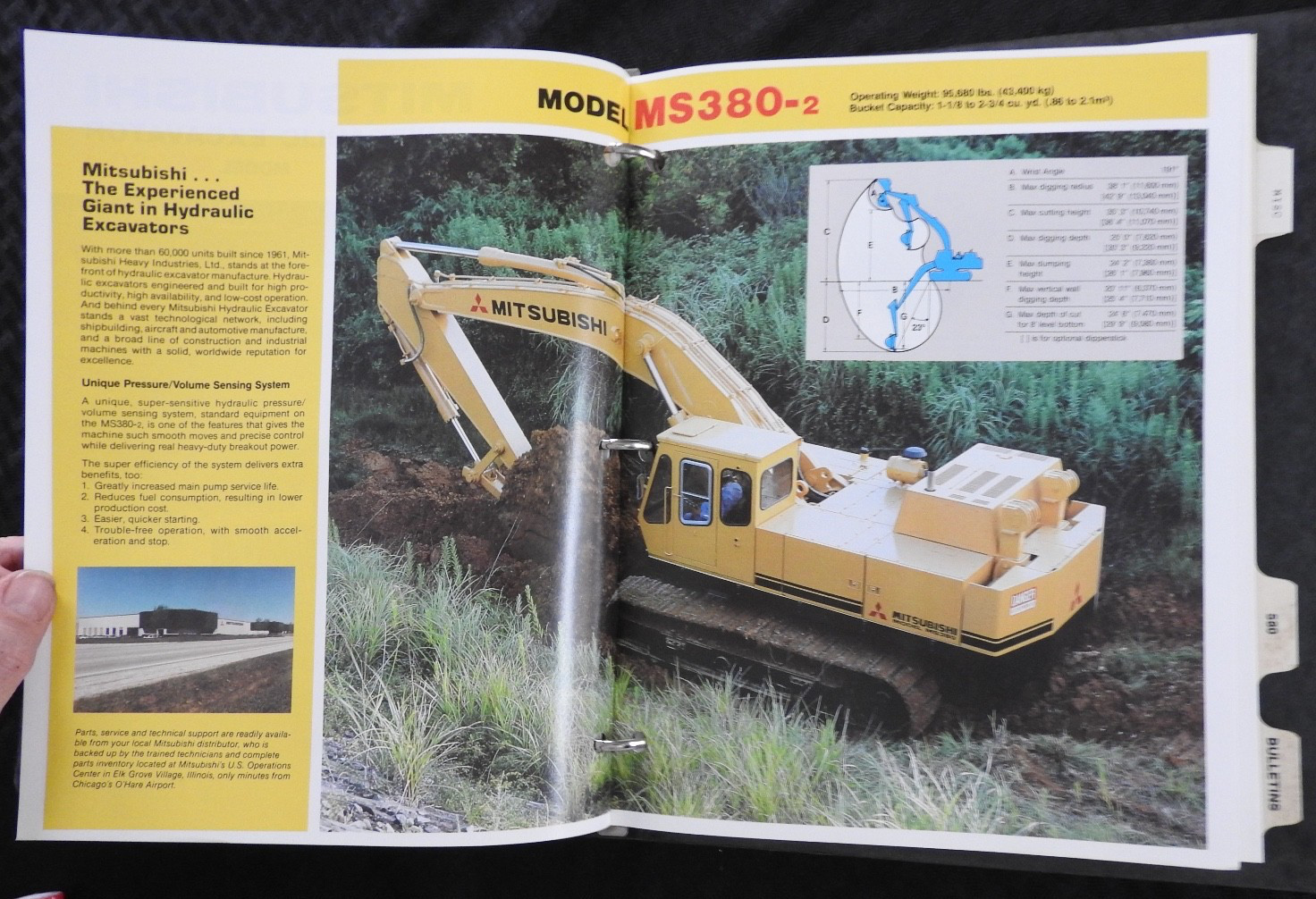 c.1980 Mitsubishi Excavator Sales Catalog Manual MS 070 120 180 230 280 380 580