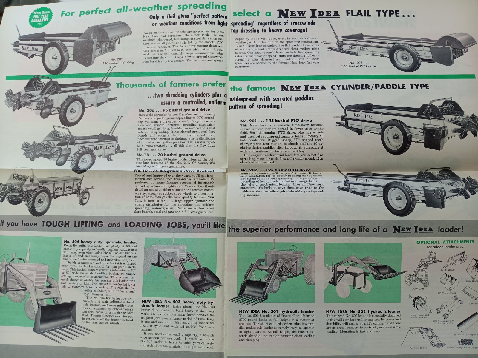 1960s New Idea Farm Equipment mailer Poster Sales Brochure