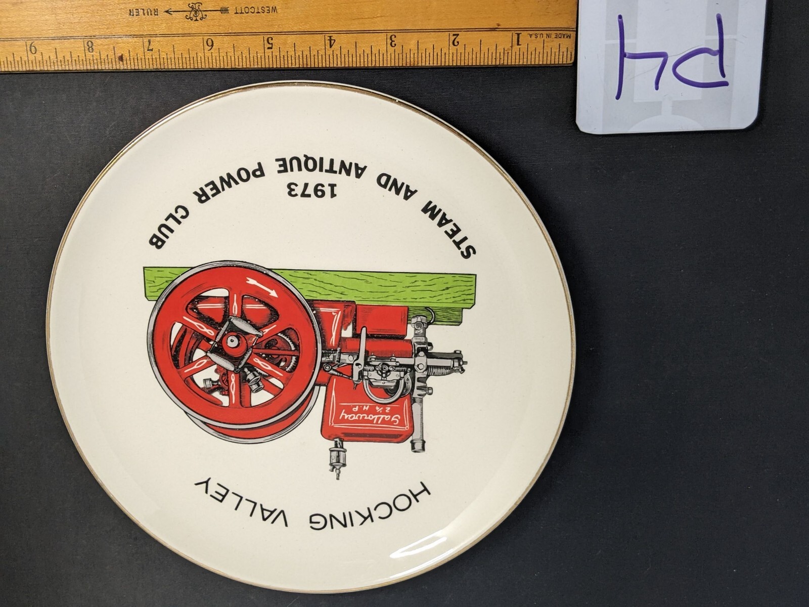 Vintage Hocking Valley Steam & Antique Power Club Plate 1973