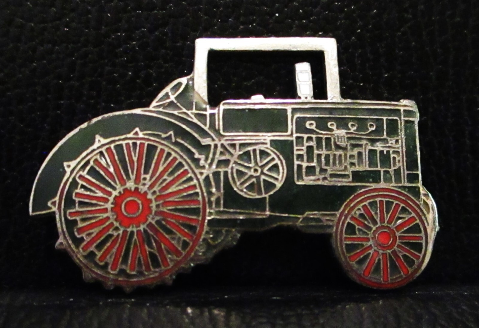 Hart Parr Vintage Antique Steel Wheel Tractor Pocket Watch Fob Metal & Enamel 41