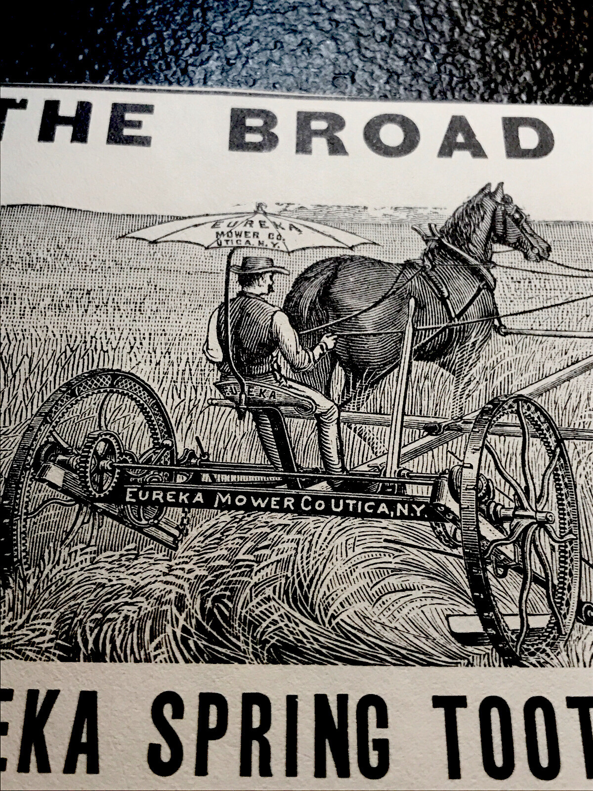 1889 Eureka Mower Co. Farm Machinery Advertising – Utica – New York