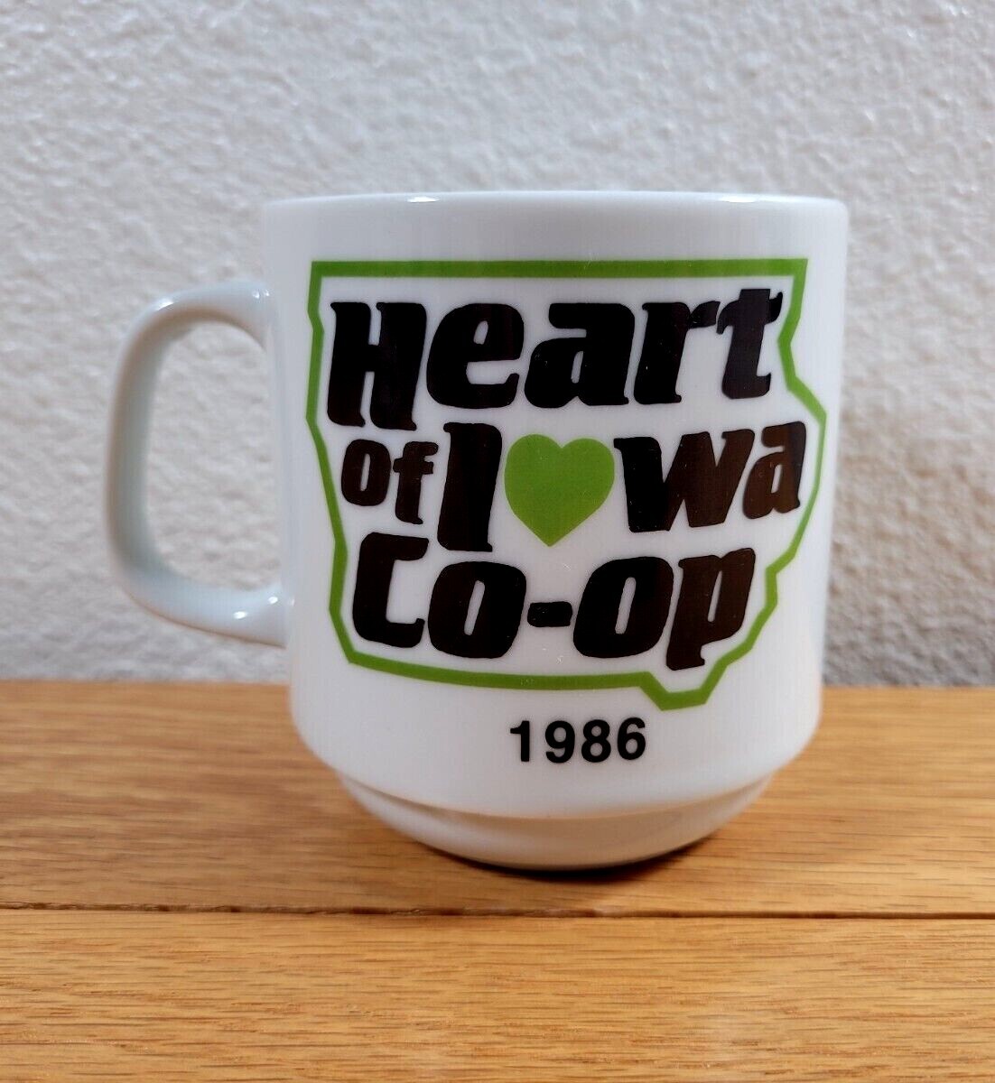 HEART OF IOWA CO-OP Farmers Vintage 1986 Farm Logos Memorabilia Coffee CUP / MUG