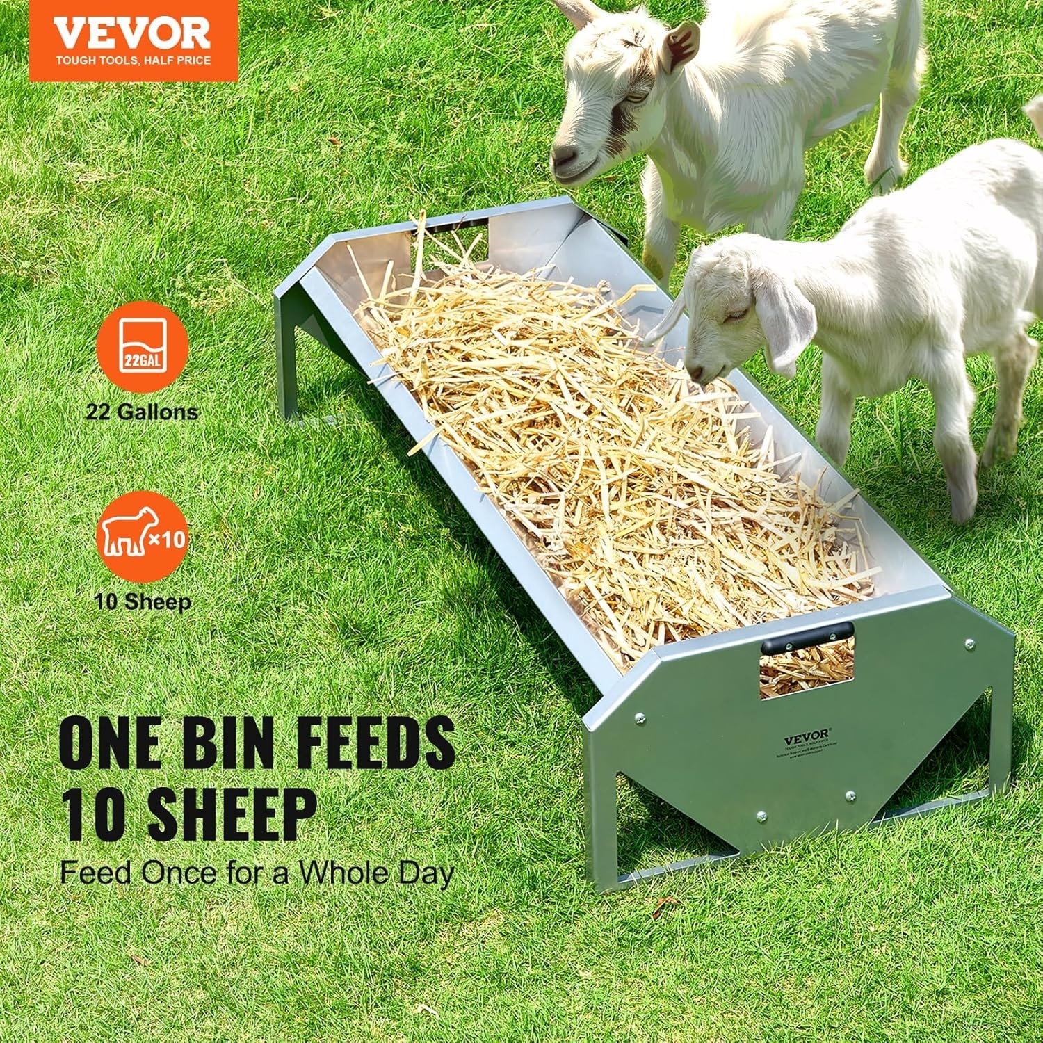 Efficient 22 Gallon Hay Feeder for Goats and Sheep – Heavy-Duty Construction
