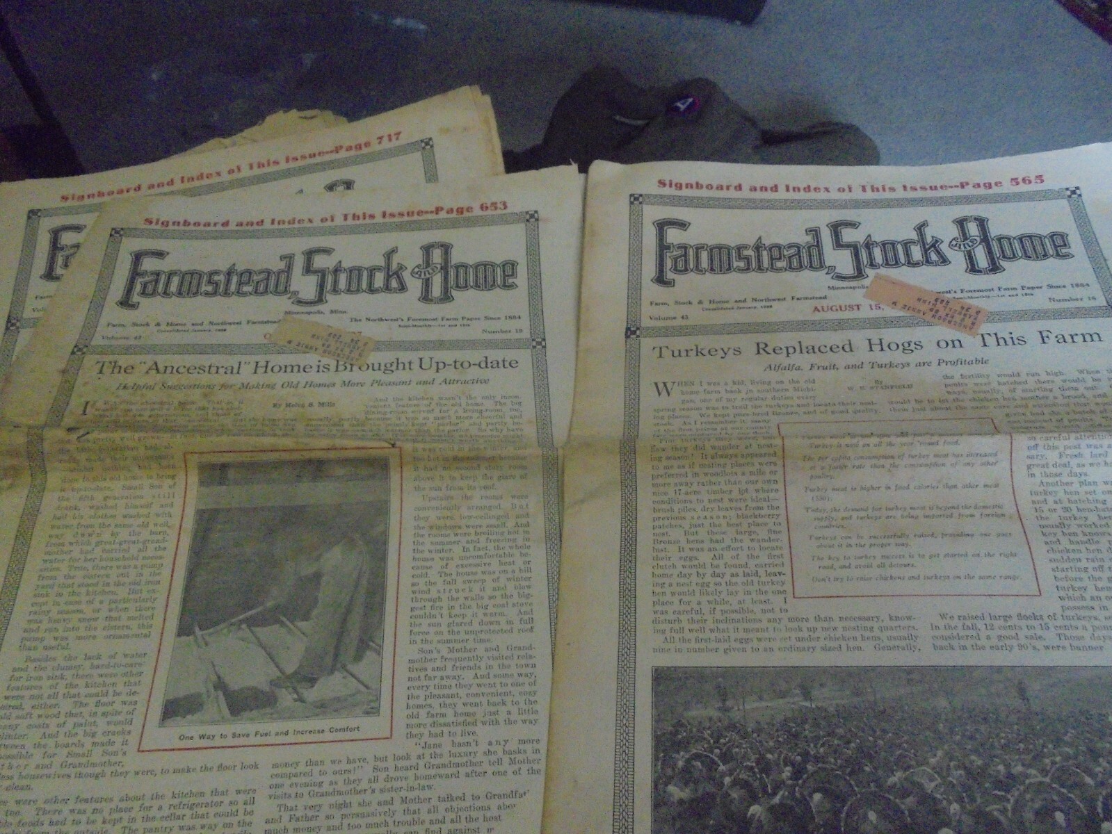 Vintage Lot of Six 6 Farmstead, Stock and Home Magazines 1927 and 1928