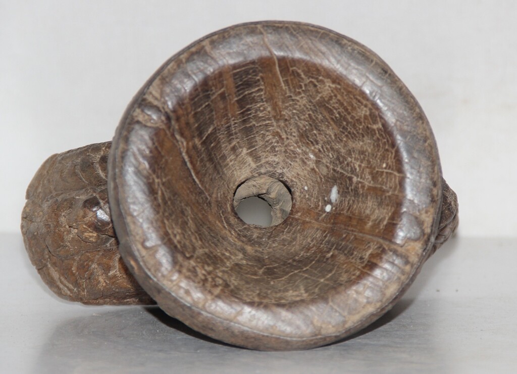 Antique Wooden Agricultural Seed Holder Bijni Original Old Hand Carved