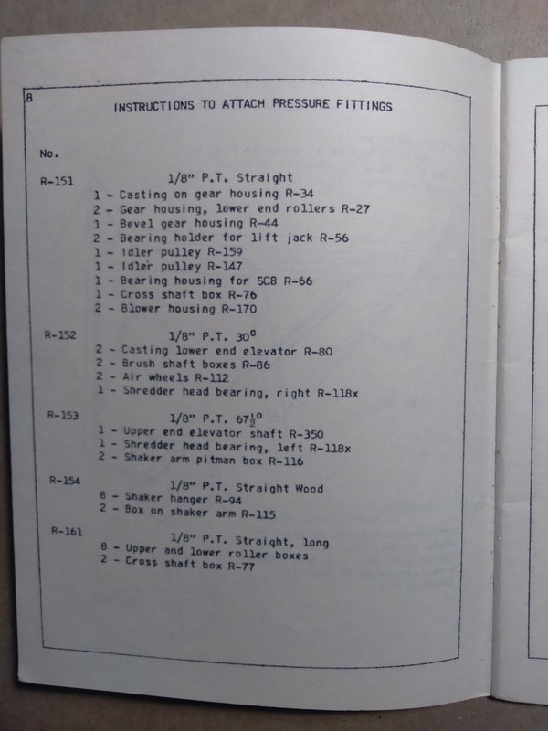Repair Parts List Instructions Operate Rosenthal Steel 4-20 Corn Husker Shredder