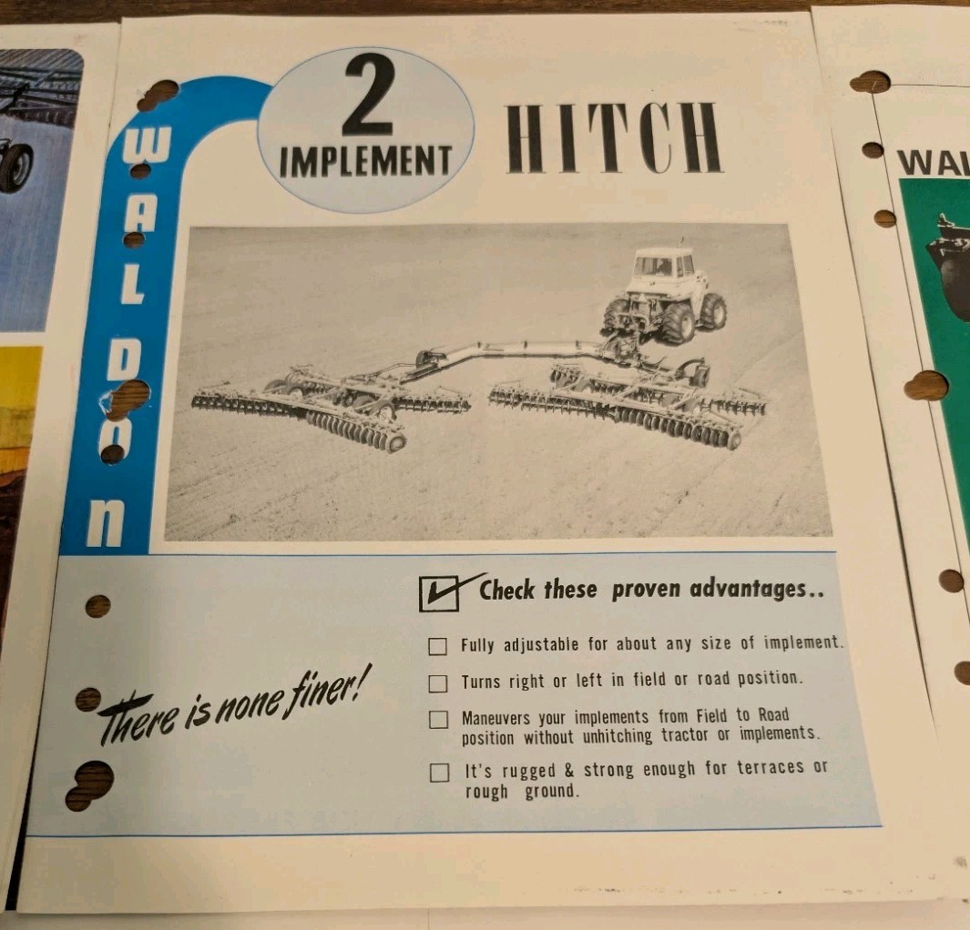 5 Waldon Agriculture Implement Advertising Brochures Dozer Blades And Hitches