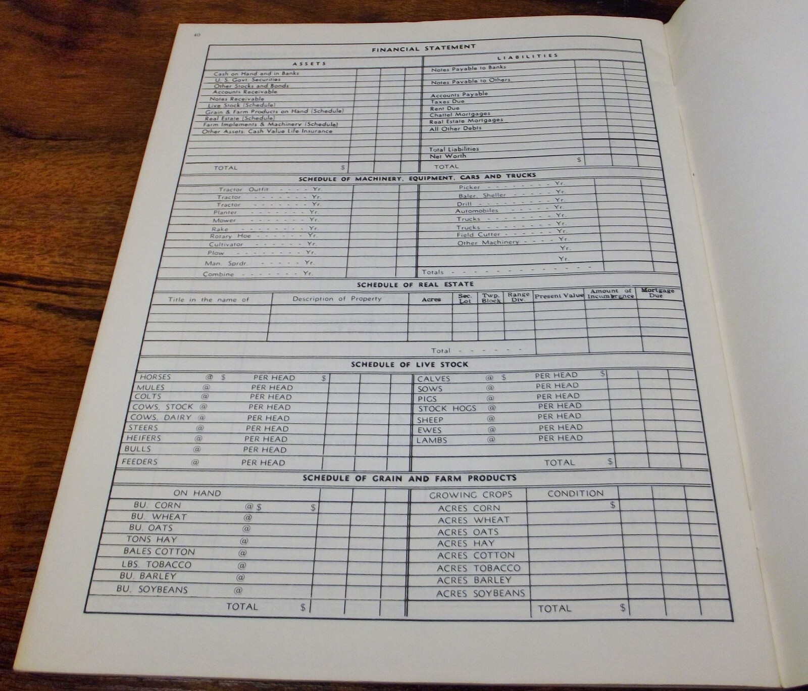 Vintage 1950 Farm Record Book – Unused Ledger, Bank Advertising Huntingburg, IN