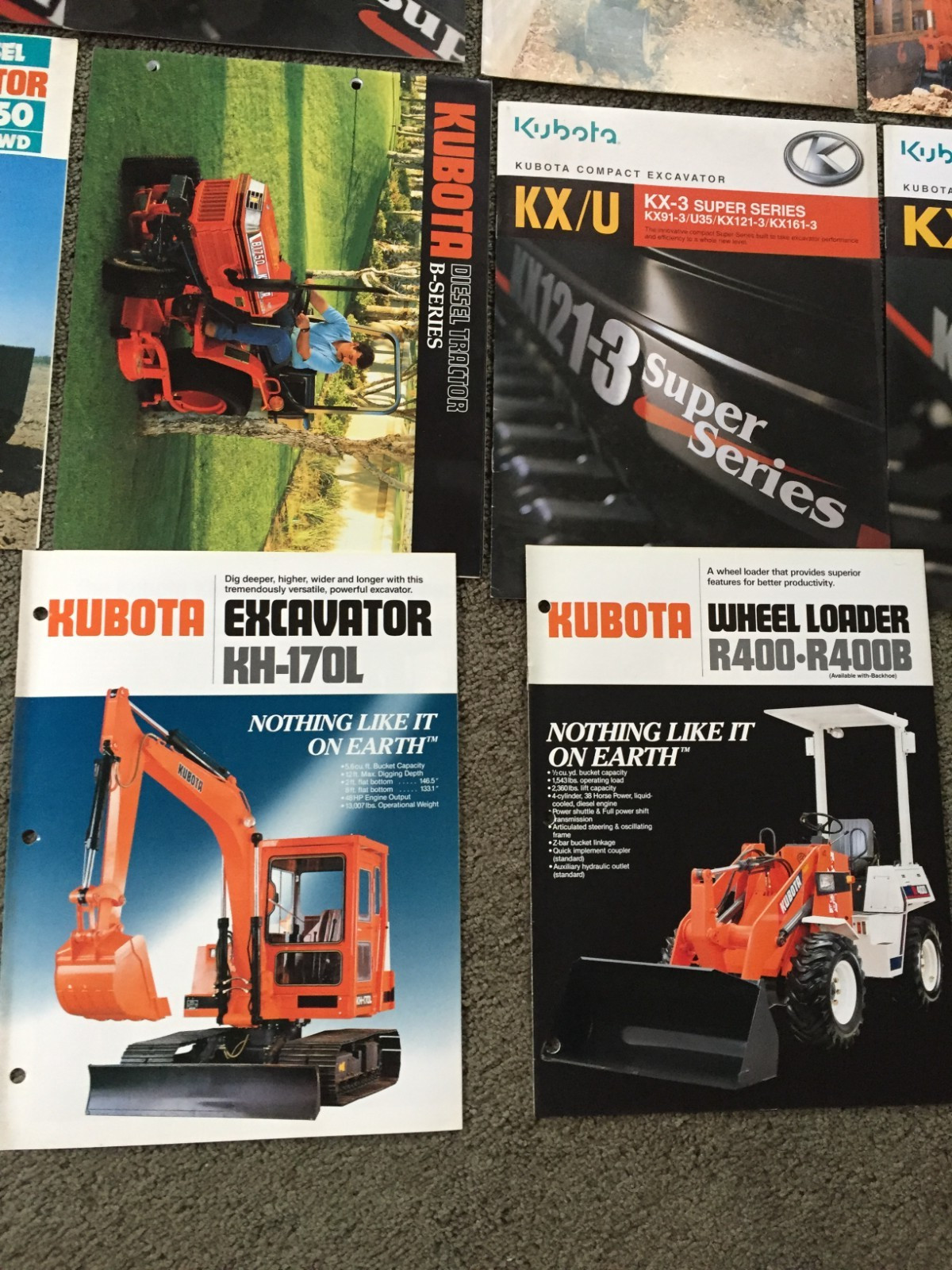 MASSIVE Lot of 44 Kubota tractor and equipment brochures Literature advertizing
