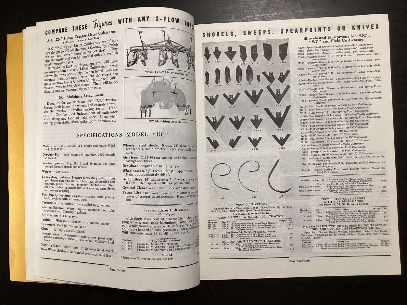 VINTAGE ALLIS CHALMERS #35 TRACTOR EQUIPMENT CATALOG BROCHURE