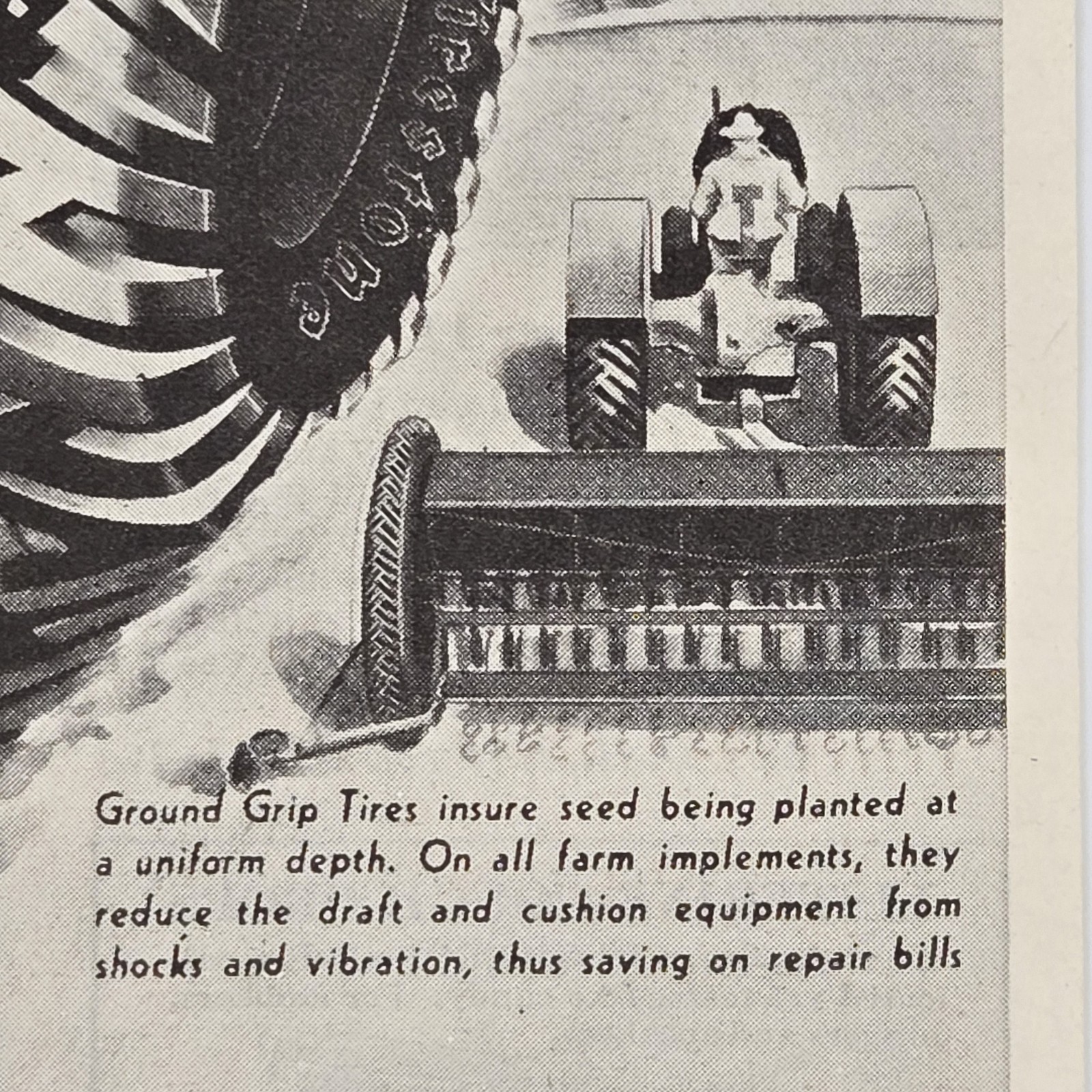 1936 Firestone Ground Grip Tires Hunting Farming Mudding Print Ad 8 x 11.5&Prime;