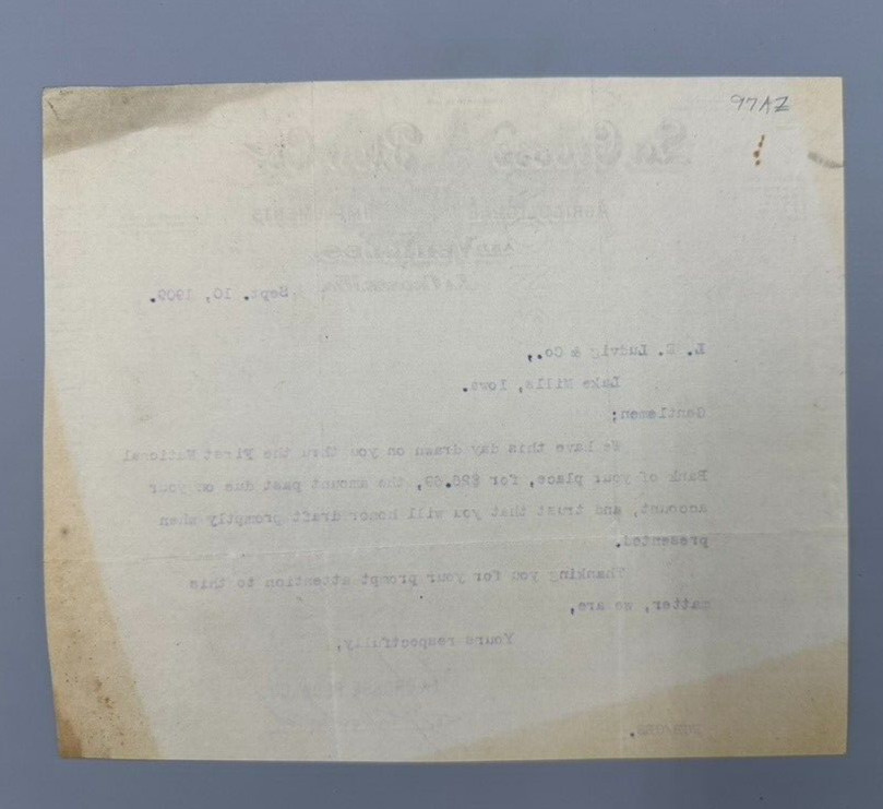 1909 LA CROSSE PLOW Co Wisconsin Advertising FARM Machinery Letter
