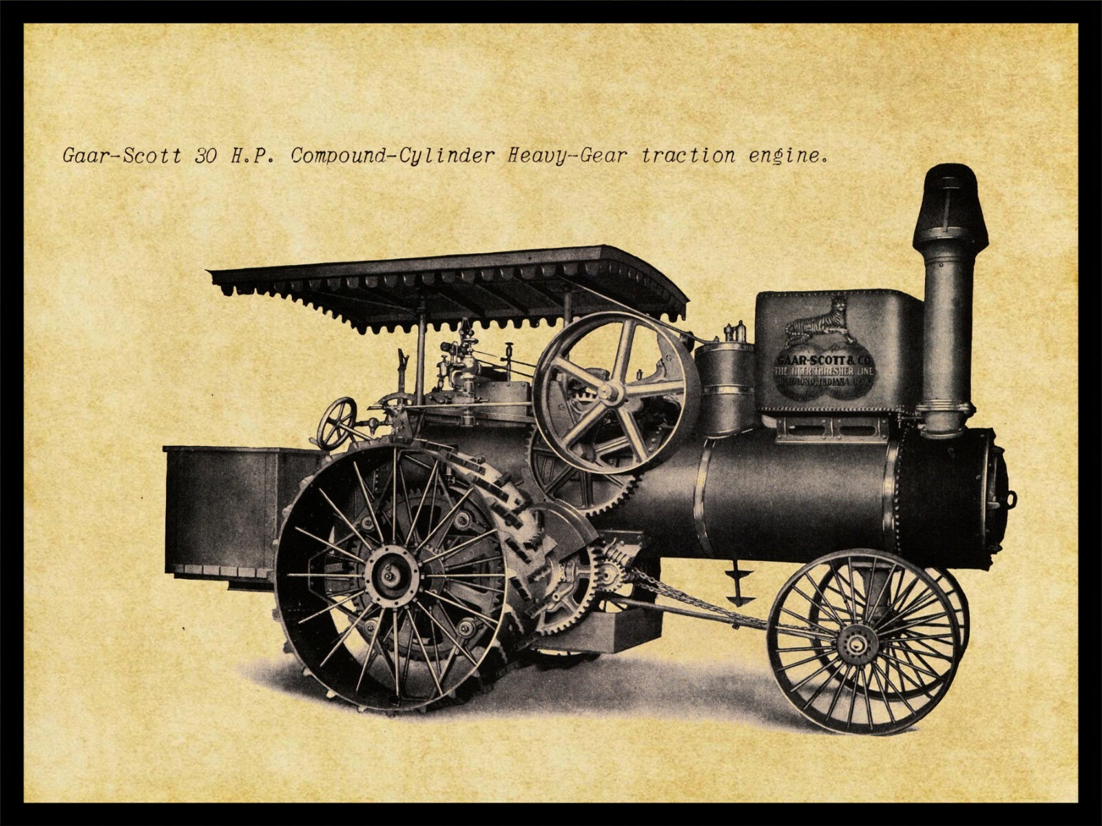 Gaar Scott 30 HP Compound Traction Engine NEW Metal Sign: Richmond, Indiana