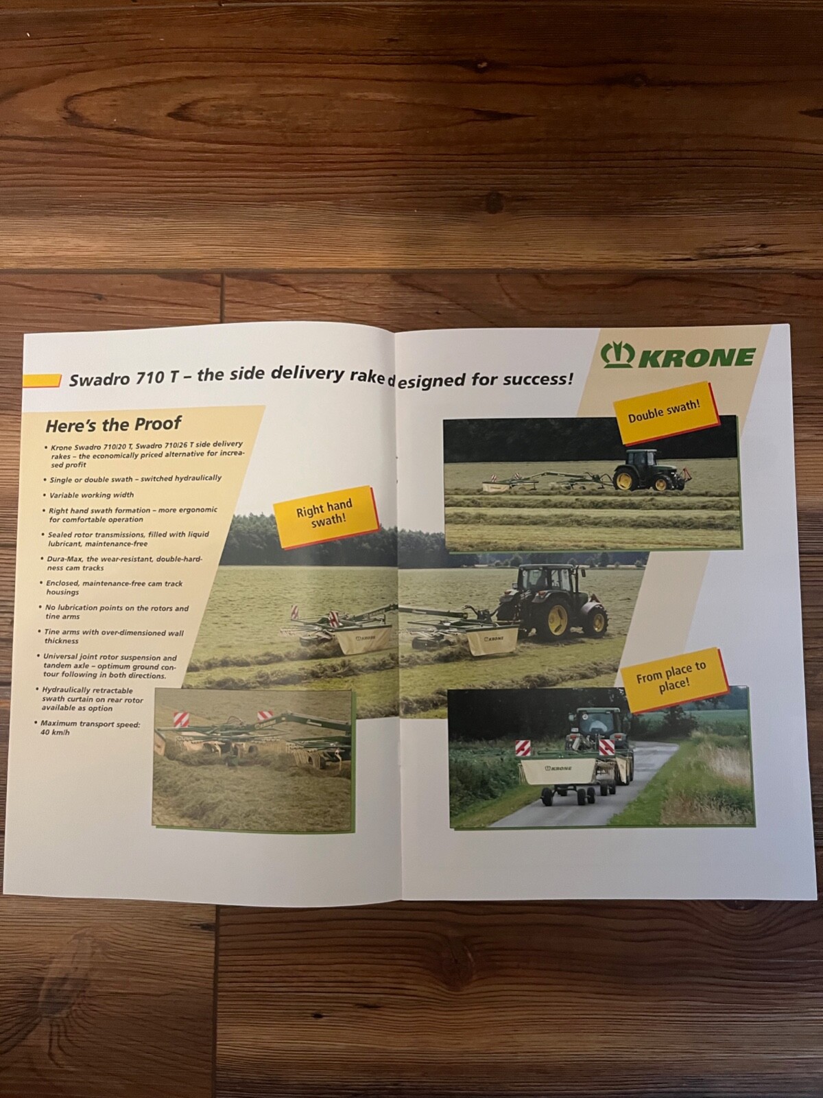 2005 Krone Swadro 710 Twin-Rotor Side Delivery Hay Rakes Sales Brochure