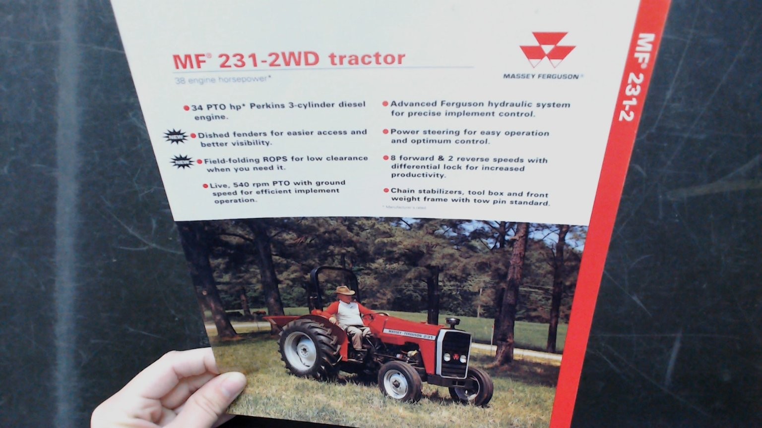 Massey Ferguson MF 231-2WD Tractor Vintage Brochure Red White 1970s