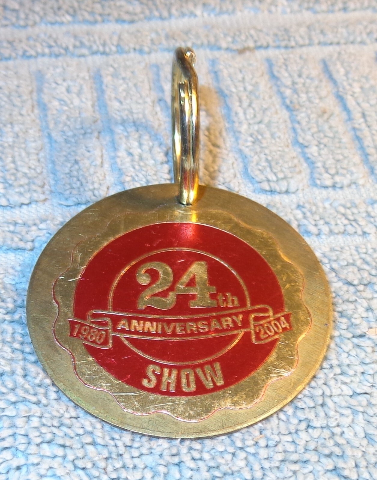 2004 VINTAGE GOLD-TONE METAL 24 YEAR ANNIVERSARY KEY FOB Tippecanoe Steam & Gas