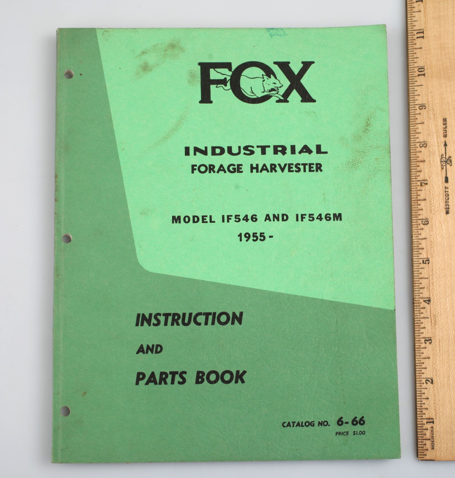 1967 Fox Industrial Forage Harvester Instruction and Parts Booklet Appleton WI