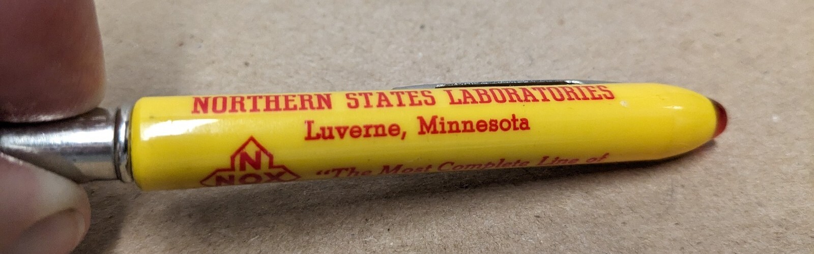 Vintage Northern States Laboratories Luverne MN Bullet Pen Nox Antibiotics