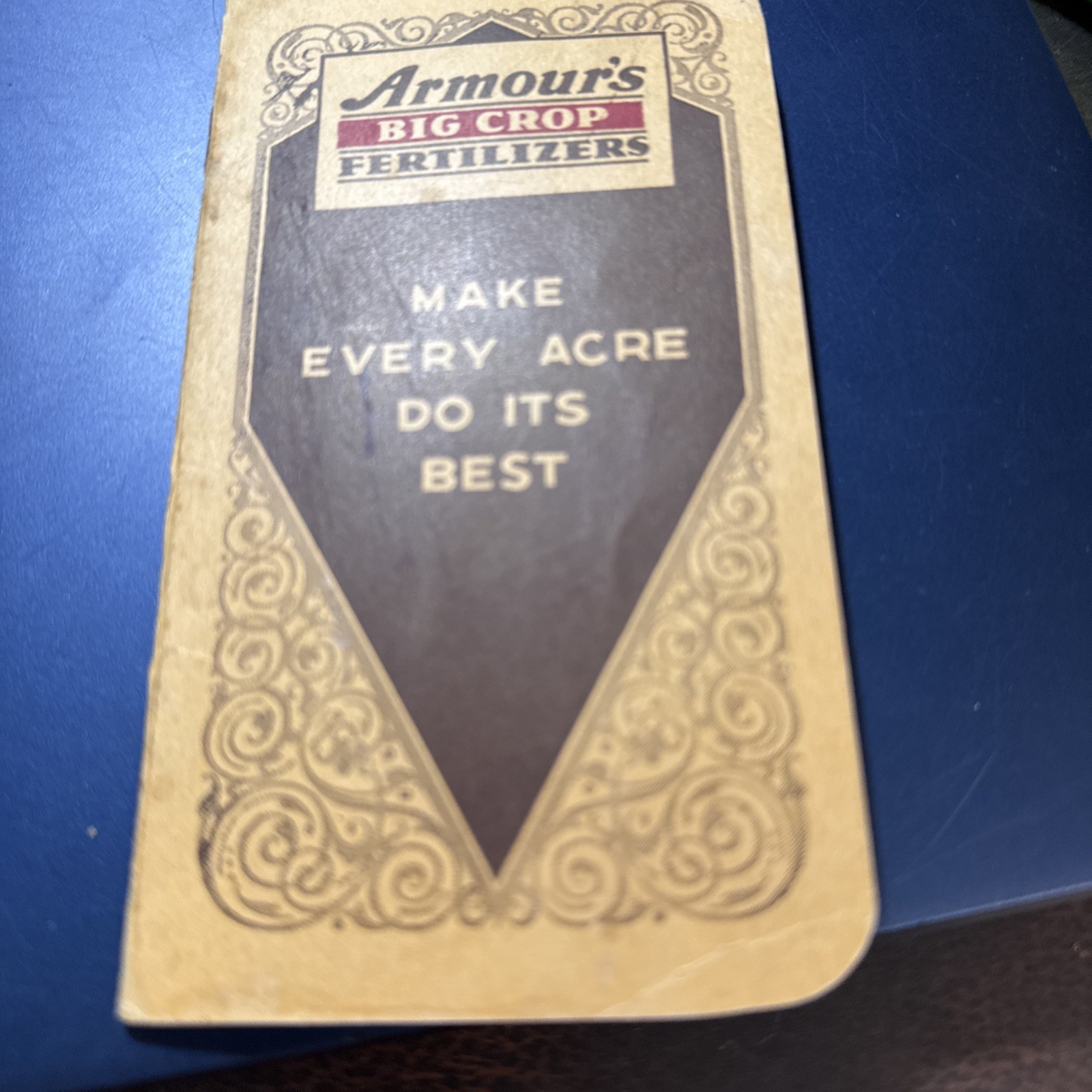 Vintage Armours Big Crop Fertilizers 1937 Pocket Calender Notebook Memo Book