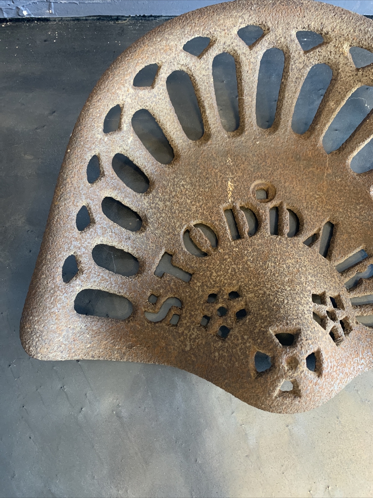 Vintage Stoddard Cast Iron Tractor Seat Antique Farm Tools Equipment