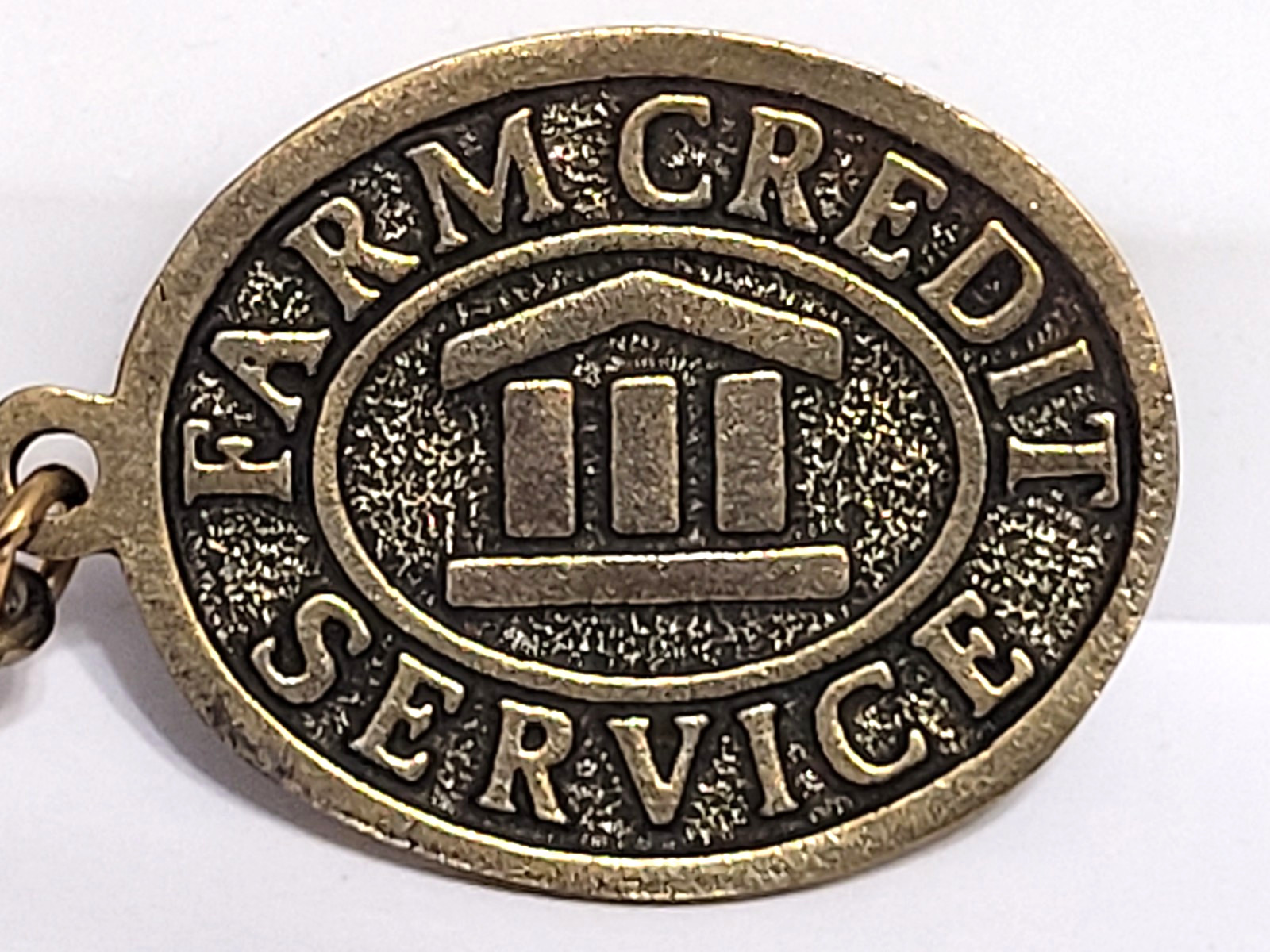 Vintage FARM CREDIT SERVICE advertising metal keyring