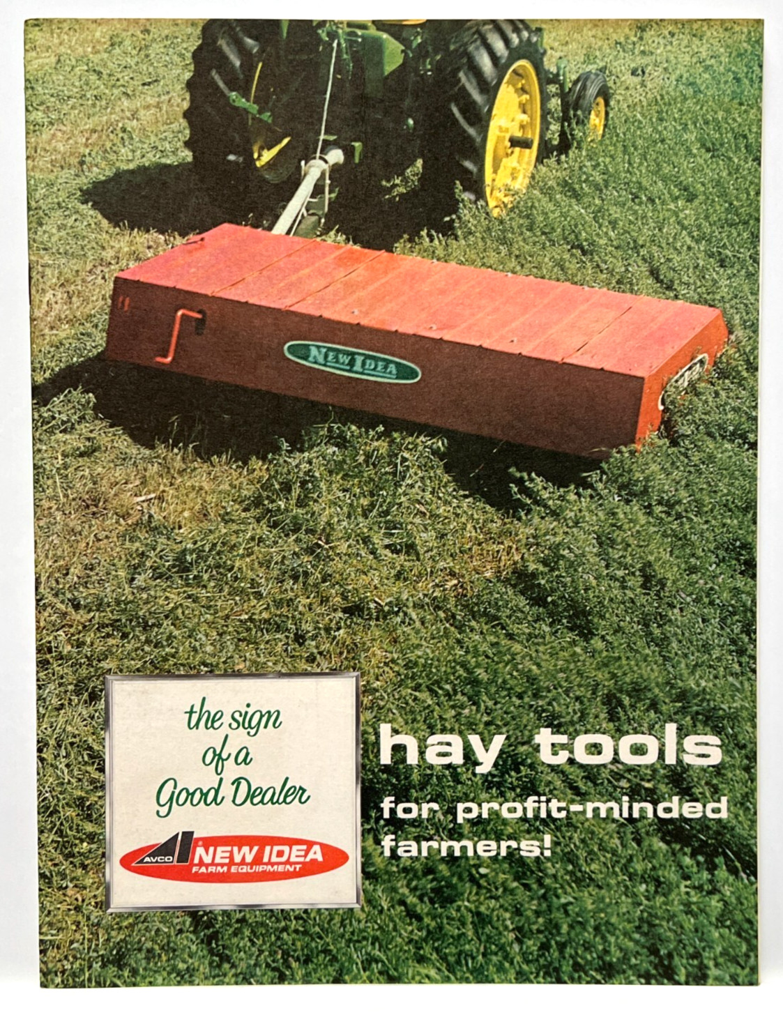 Vintage Avco New Idea Farm Equipment Tractor Hay Tools Folded Sales Brochure