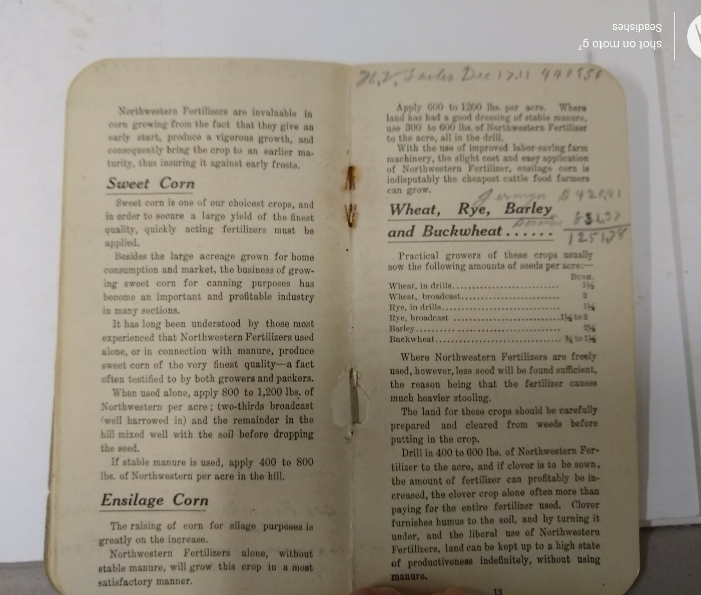 1909-1910 North Western Fertilizing Co Animal Bone Fertilizer Booklet St Louis