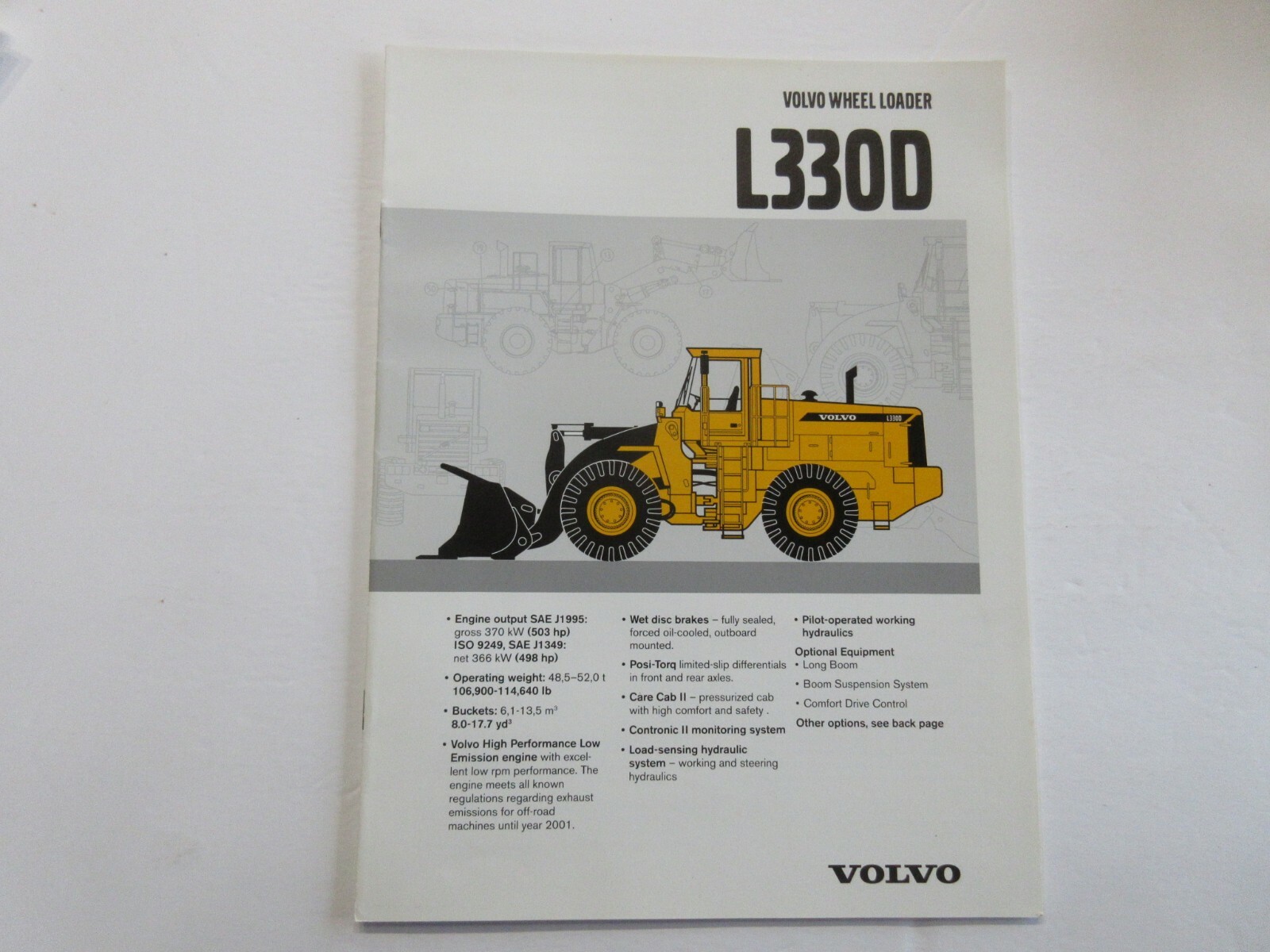 Volvo L330D Wheel Loader Brochure
