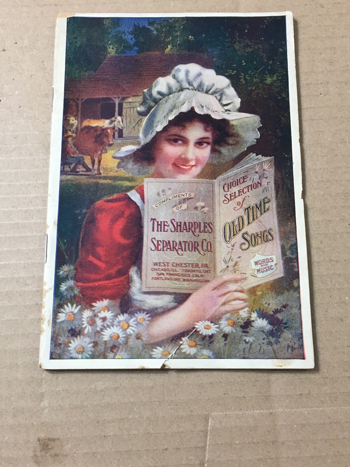 Antique Sharples Separator Co. Old Time Song Book Advertising