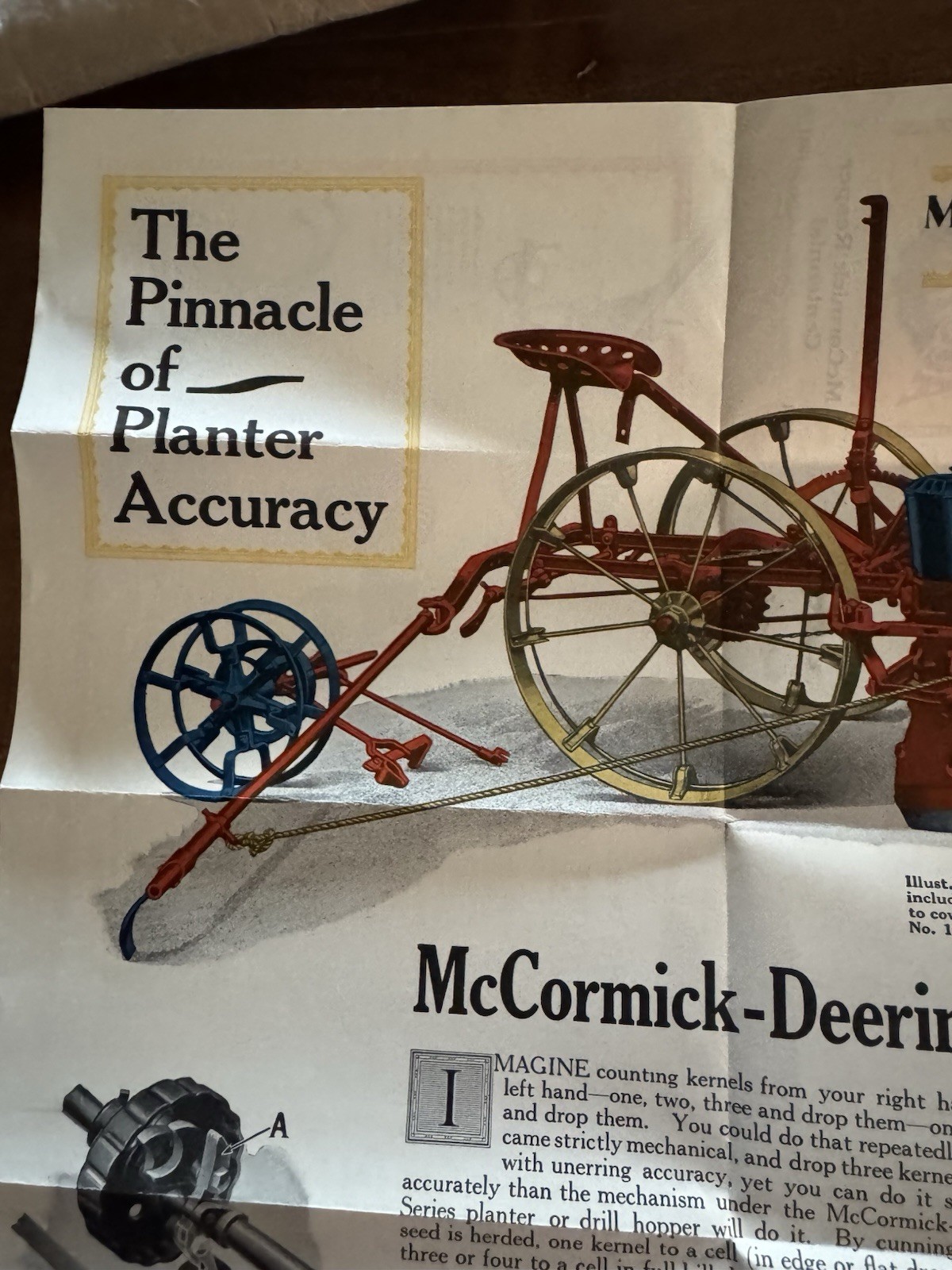 McCormick Searing 1831 1931 Corn Planter Brochure Color Illus Fold Out Farm