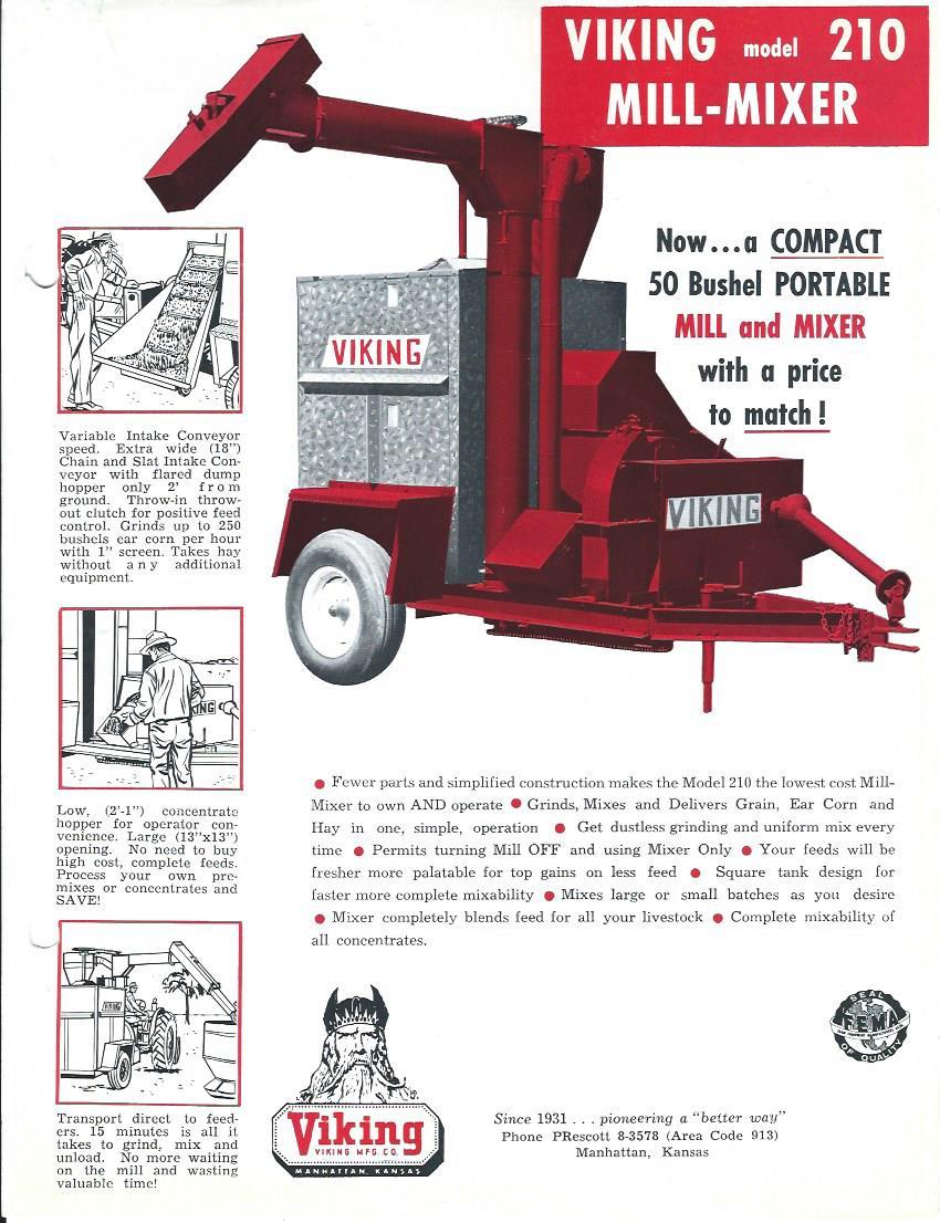 Farm Equipment Brochure – Viking – 210 – Mill-Mixer – c1960&rsquo;s (F3354)