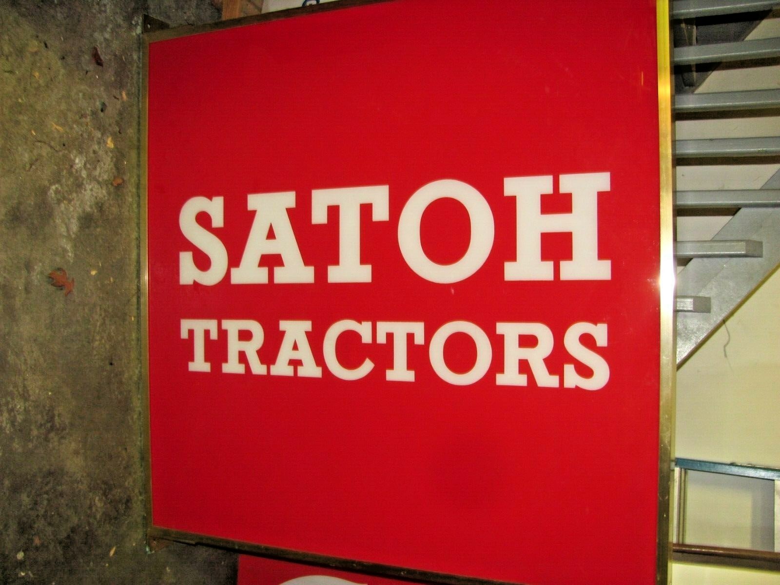 Satoh Tractors Outdoor Dealer Illuminated Advertising Sign Essex NPI 50&Prime; x 50&Prime;
