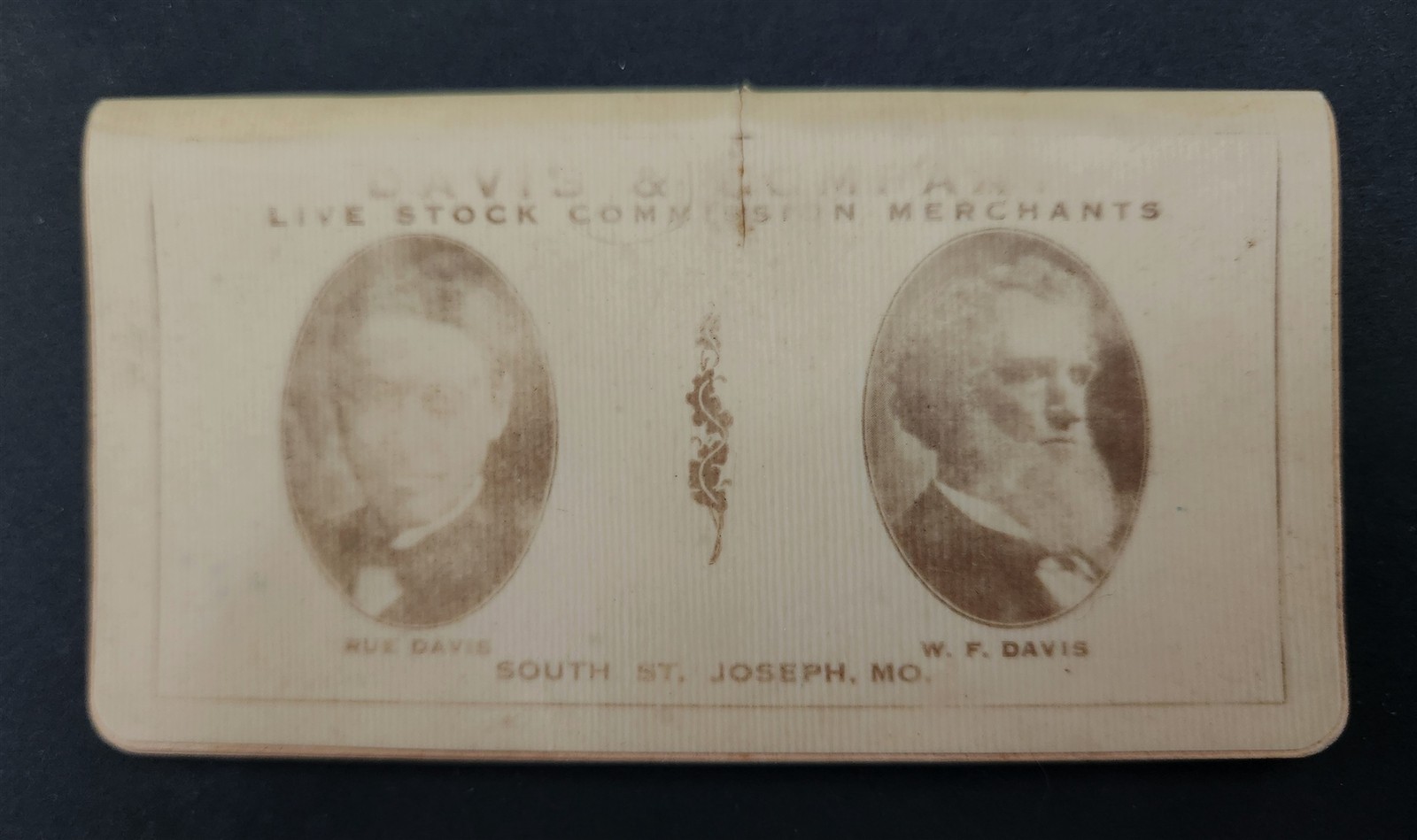 1930s vintage DAVIS & CO LIVESTOCK joseph mo CELLULOID NOTEBOOK
