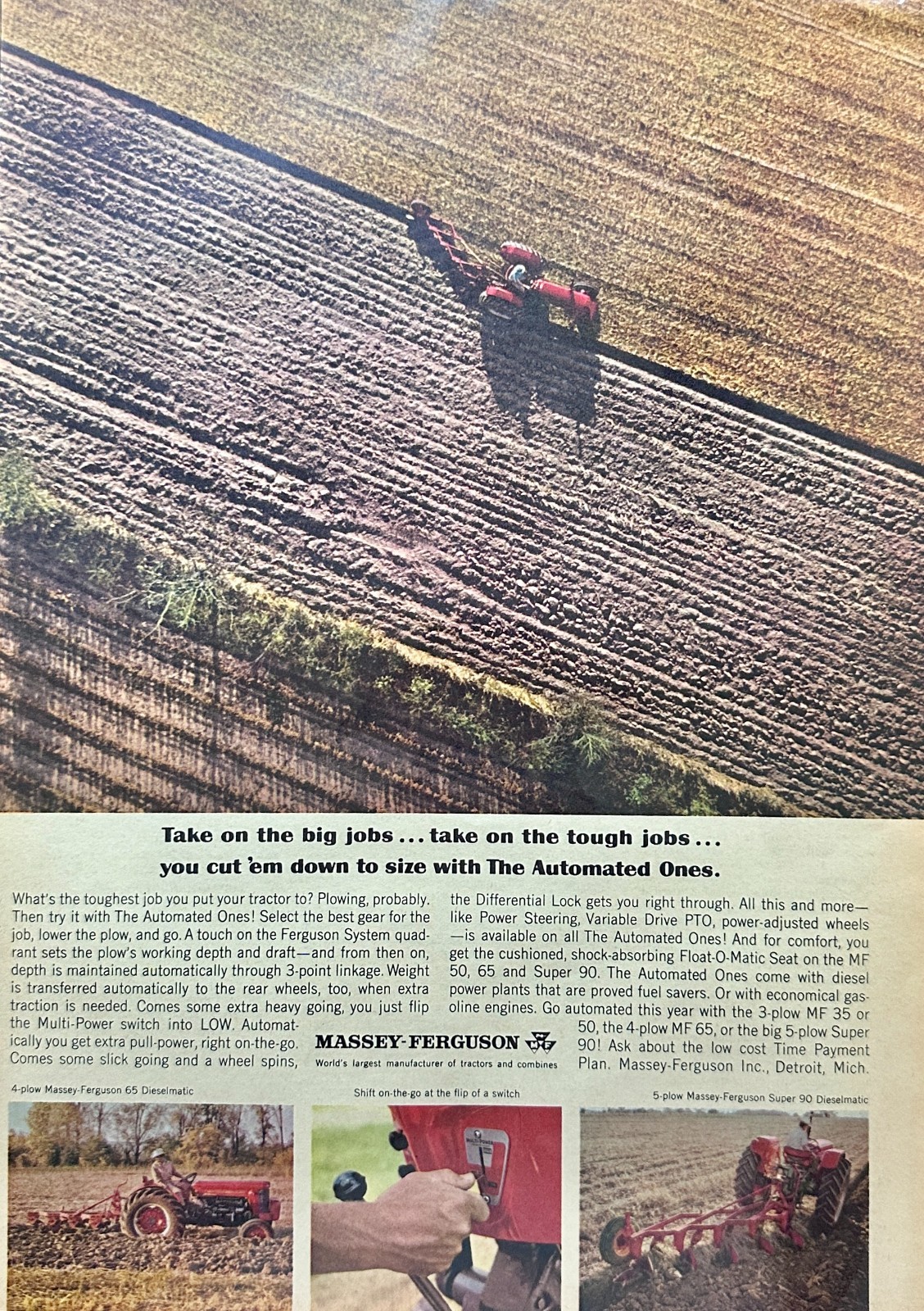 Lot of (4) Massey Ferguson Tractor Ads Early Sixties Ads #5004-5007