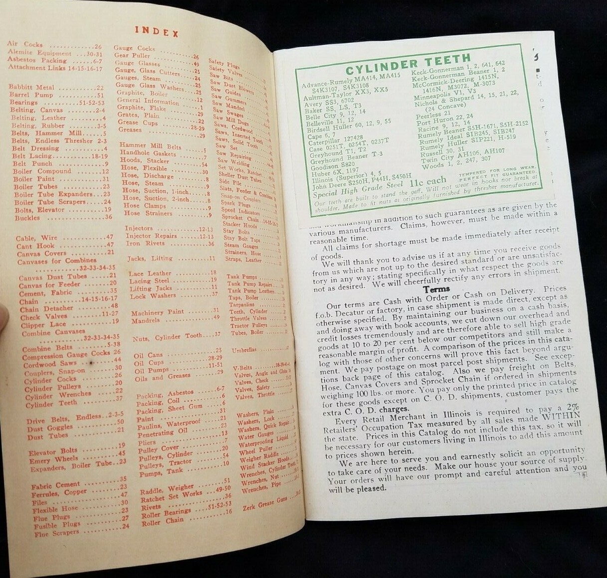 1944 Catalog Hudson Machinery & Supply Decatur Illinois Thresher Mill Supplies