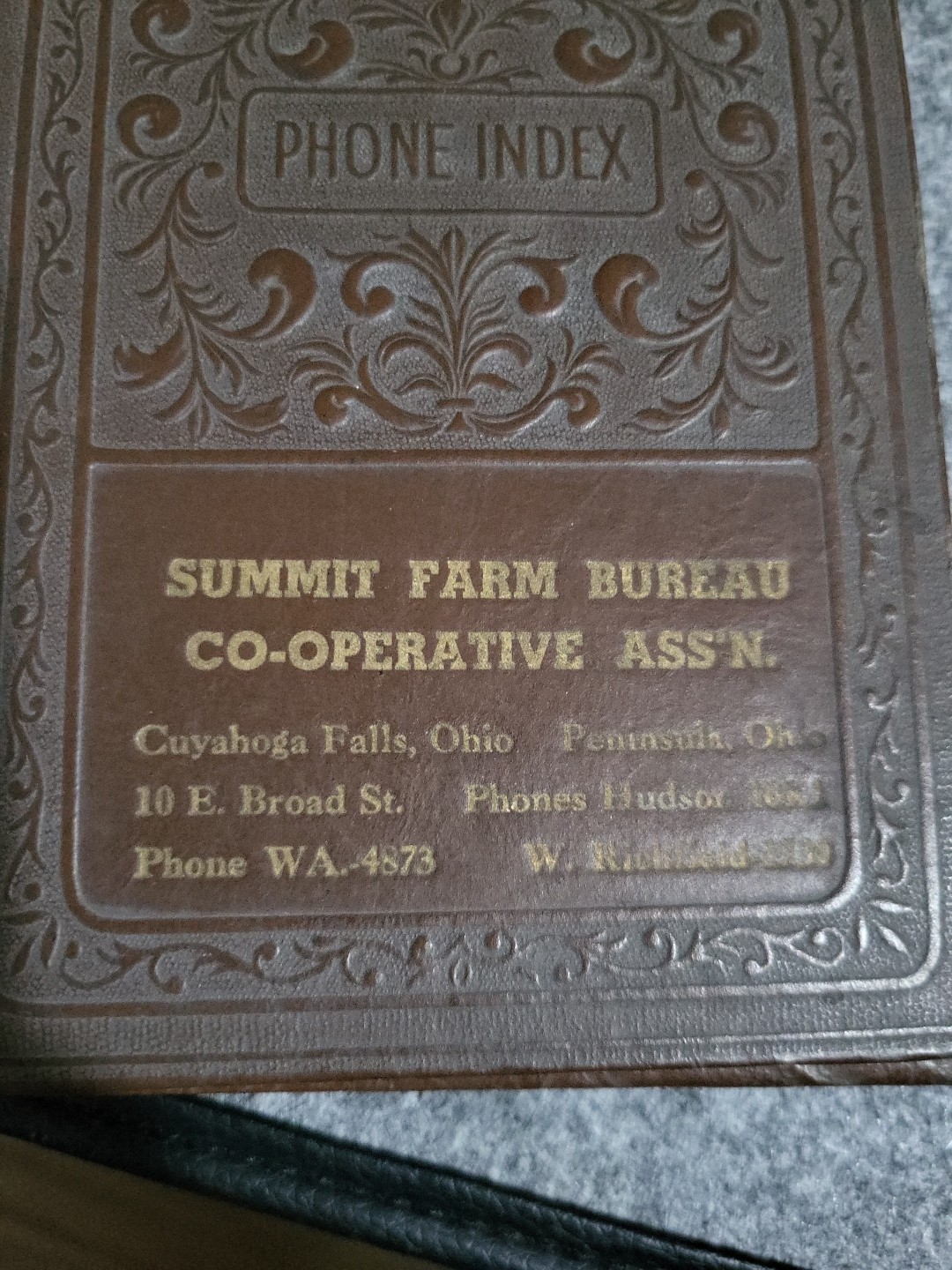 Antique Vintage Summit Farm Bureau Phone Index Ohio