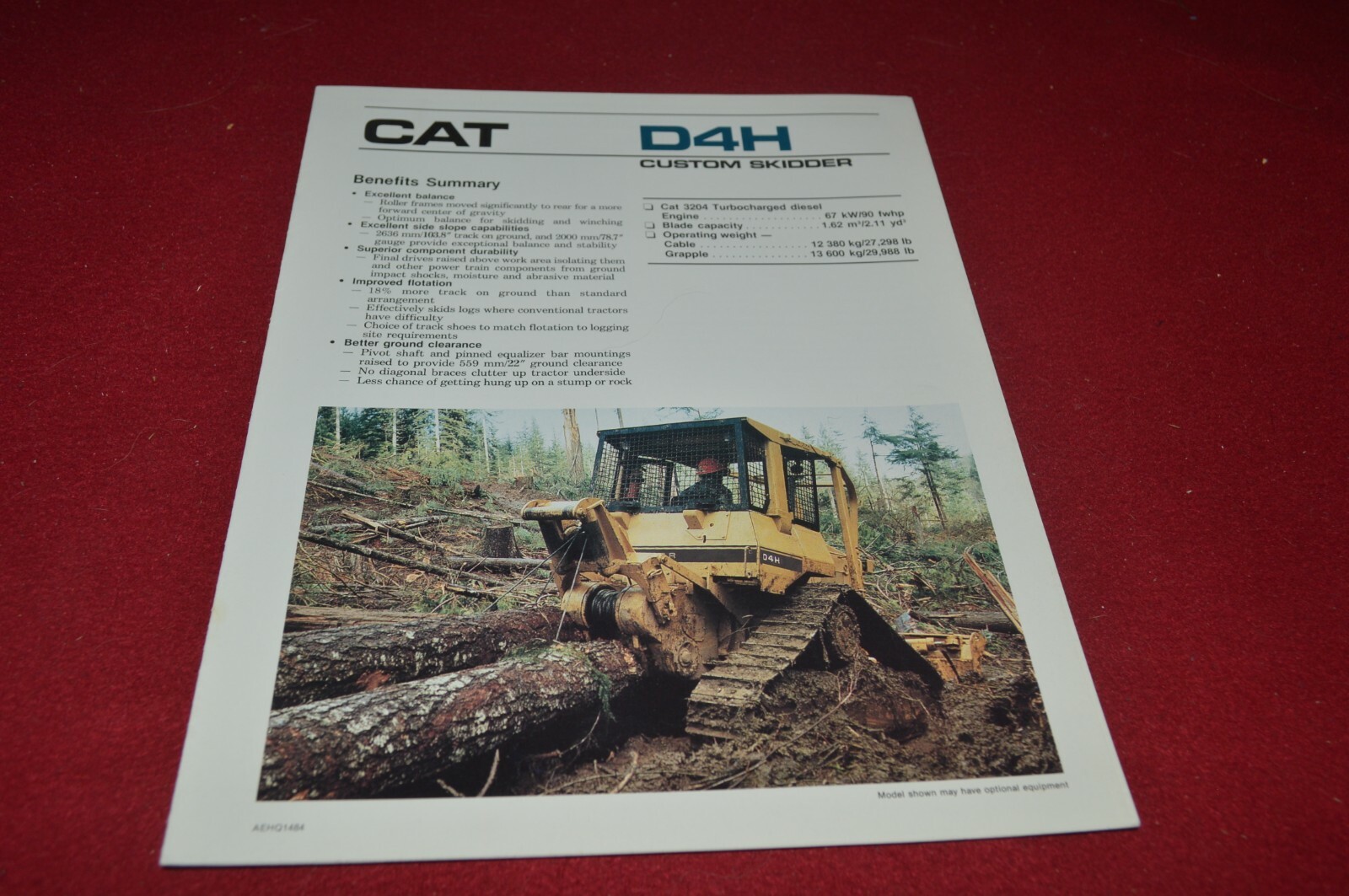 Caterpillar D4H Crawler Dozer Skidder Brochure DCPA14