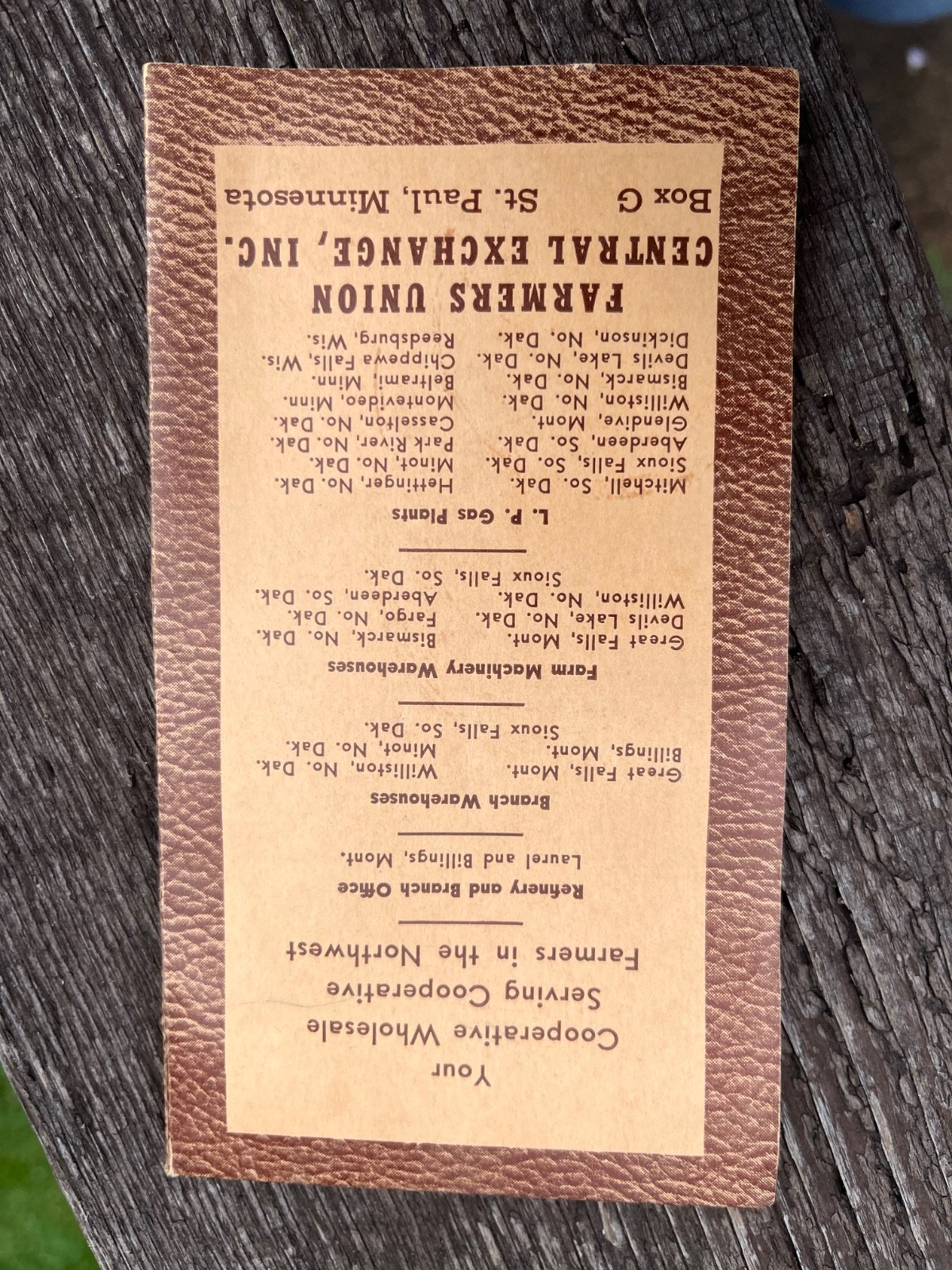 Vintage Farmers Union CO-OP Notes Booklet Pocket