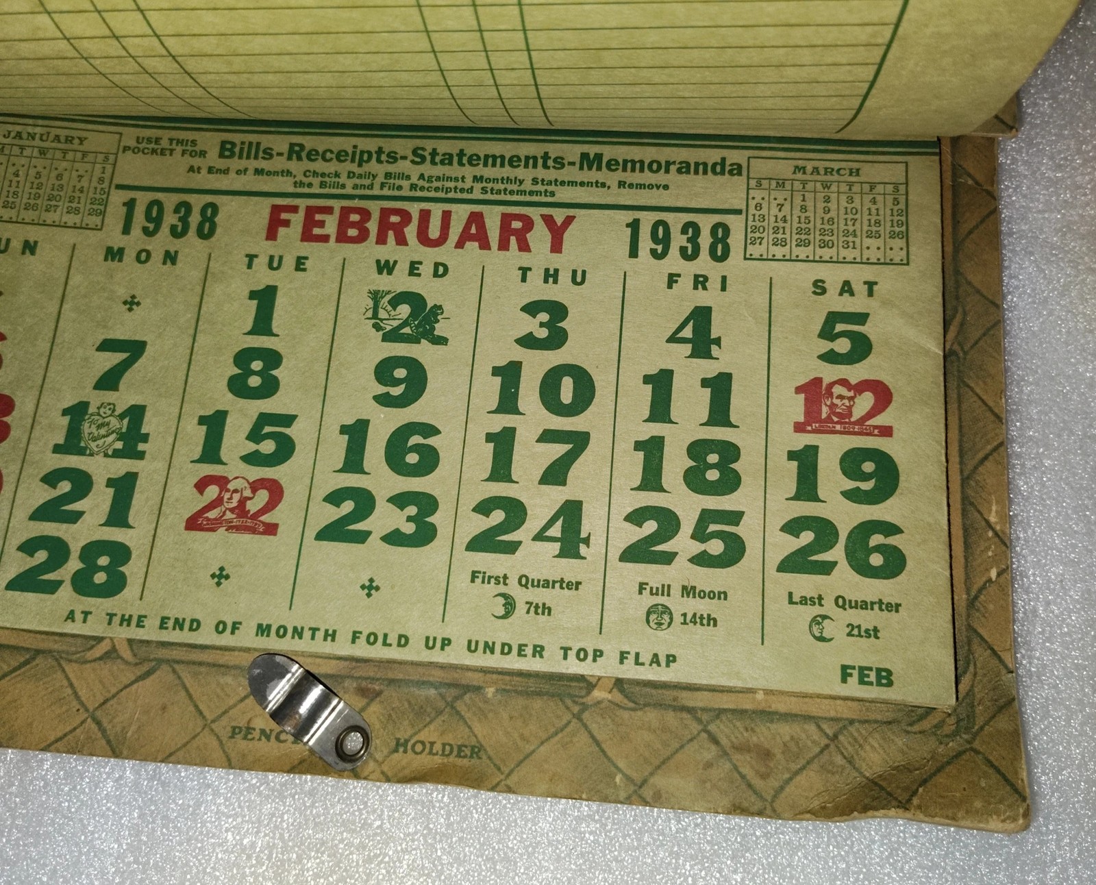 1938 E. W. Miller & Co. Casey Iowa Grain Coal Feed Seed Agricultural Calendar Ad