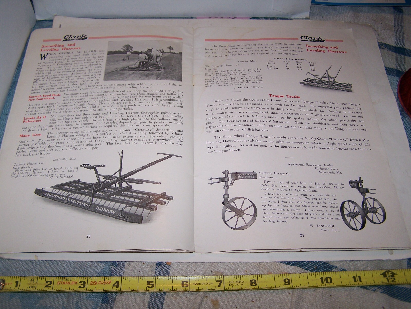 CLARK CUTAWAY Farm Implement Sales Catalog Horse Drawn Tractor Sulky Disc Harrow