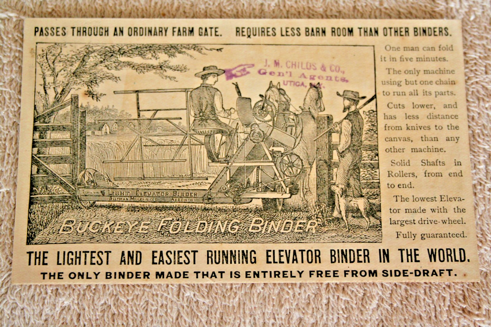 BUCKEYE MOWERS & BINDERS 1885