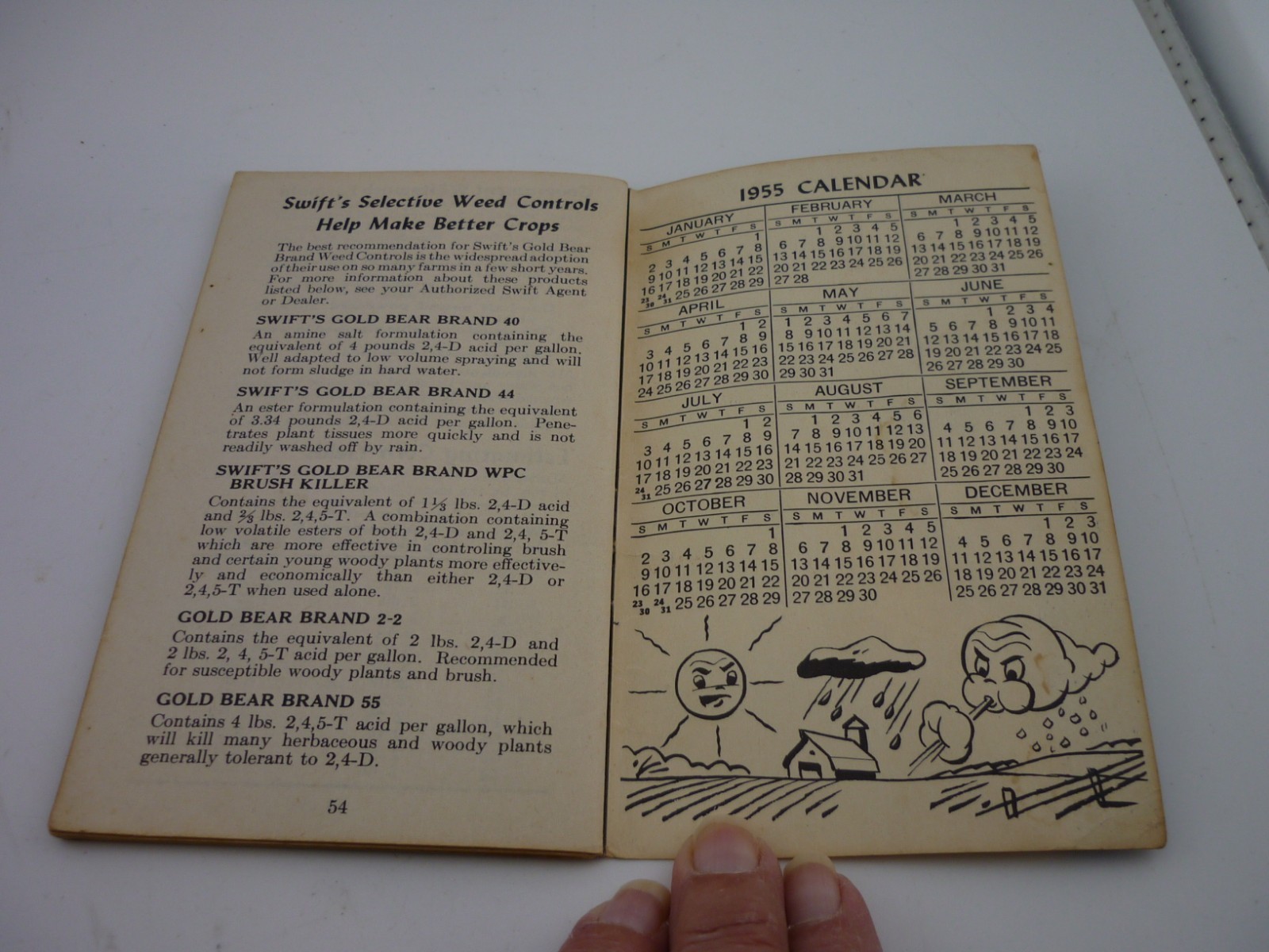 1955 Swift&rsquo;s Red Steer Memo Book Farm Advertising Fertilizer Calendar